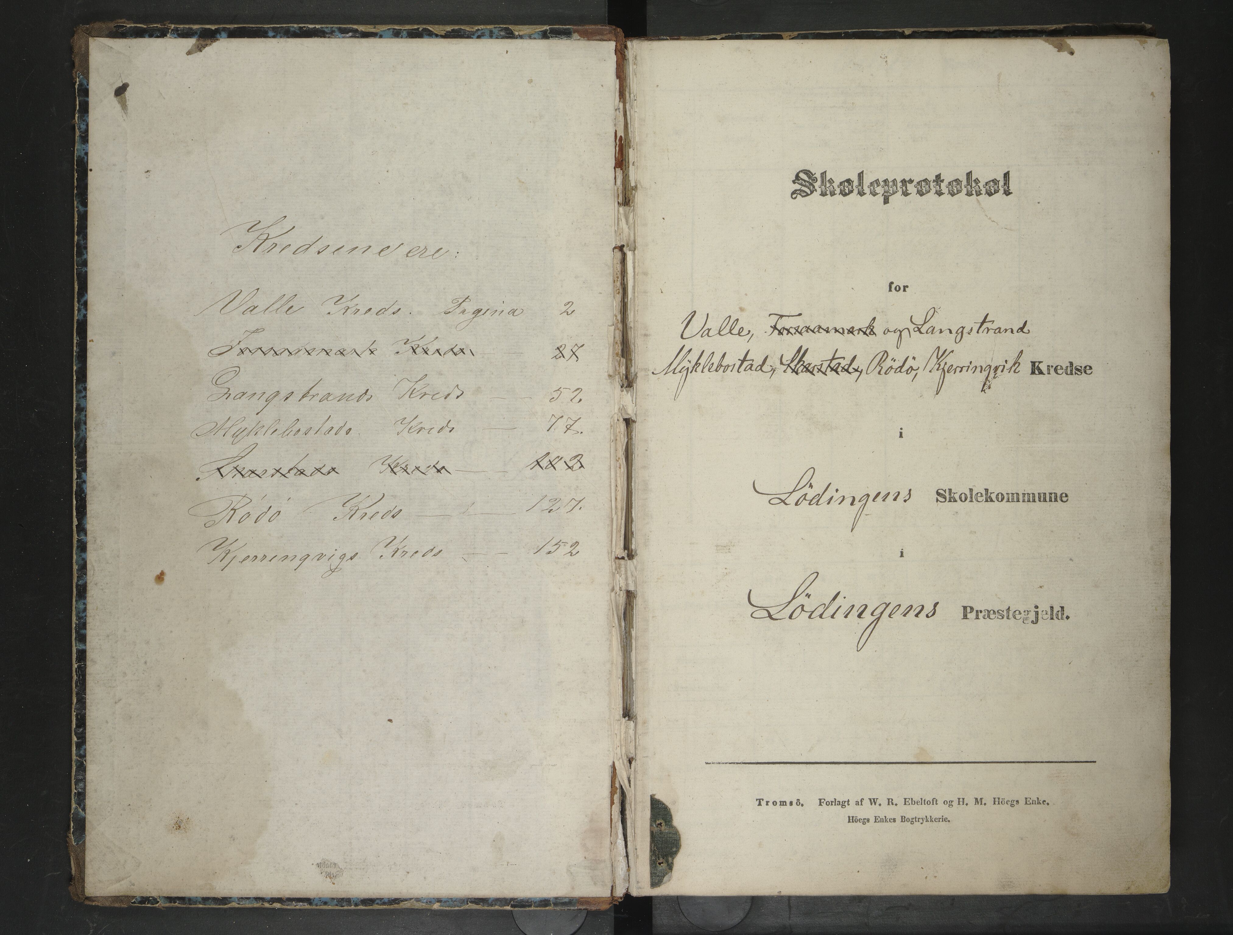 Lødingen kommune. Ymse skolekretser, AIN/K-18510.510.04/F/Fb/L0002: Forsmark/Kjerringvik/Langstrand/Mykelbosta/Rødø/Skarstad/Valle, 1863-1871