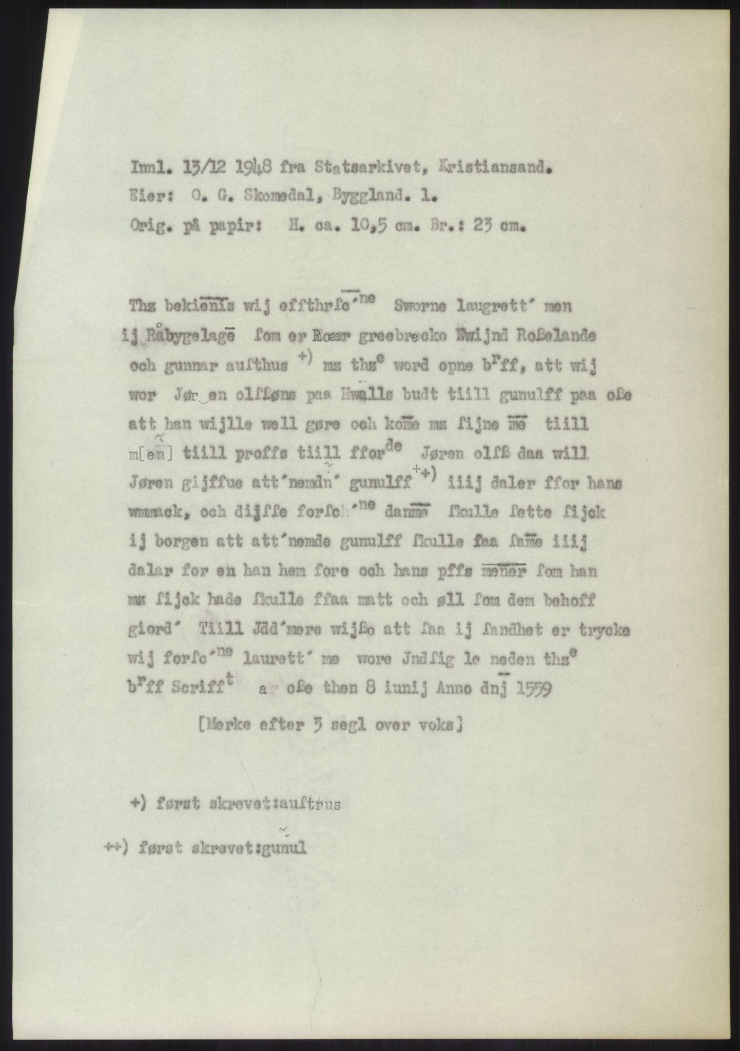 Samlinger til kildeutgivelse, Diplomavskriftsamlingen, AV/RA-EA-4053/H/Ha, p. 773