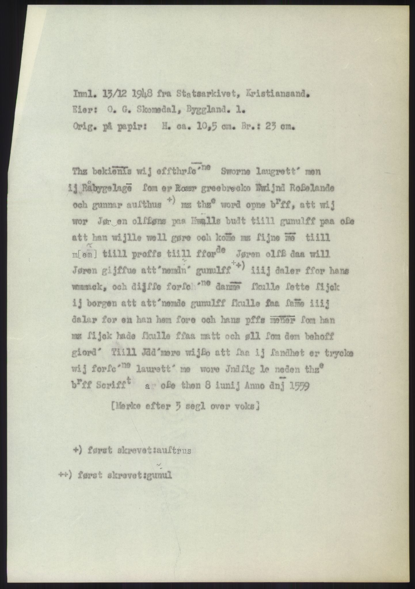 Samlinger til kildeutgivelse, Diplomavskriftsamlingen, RA/EA-4053/H/Ha, p. 773