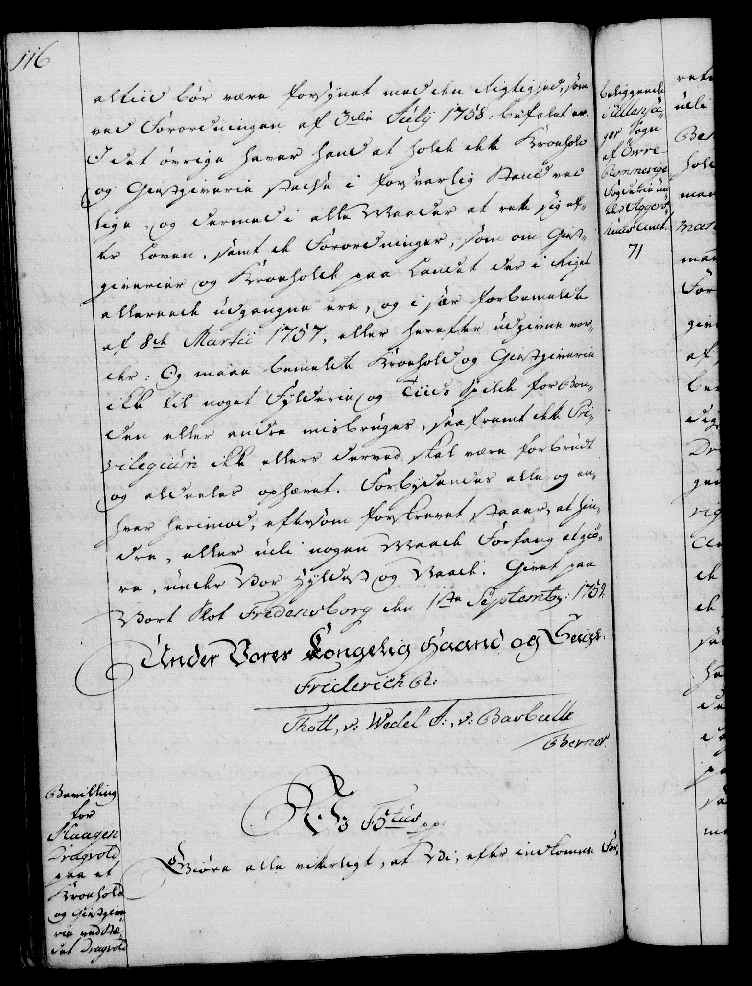 Rentekammeret, Kammerkanselliet, RA/EA-3111/G/Gg/Gga/L0007: Norsk ekspedisjonsprotokoll med register (merket RK 53.7), 1759-1768, p. 116