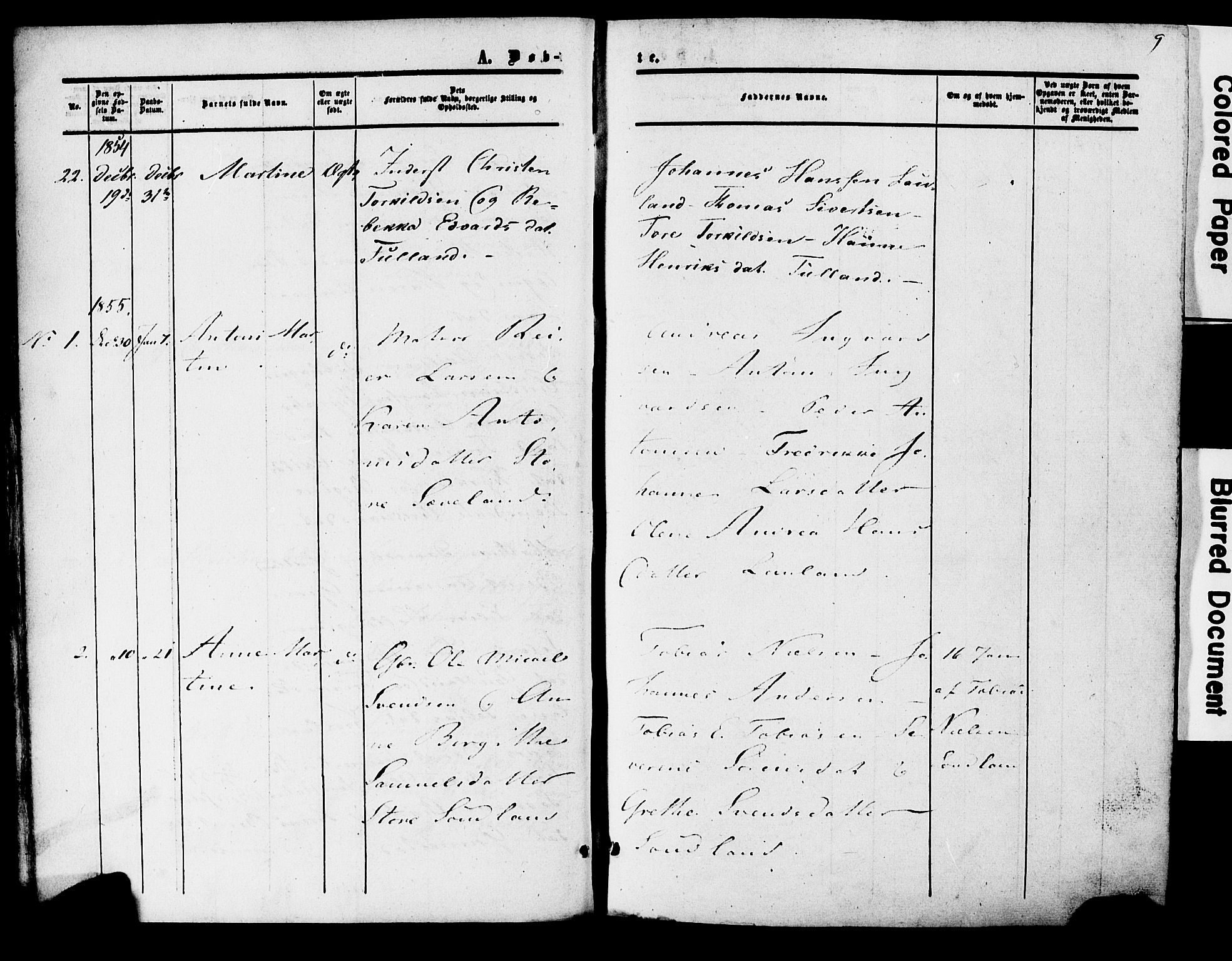 Herad sokneprestkontor, AV/SAK-1111-0018/F/Fa/Faa/L0005: Parish register (official) no. A 5, 1853-1886, p. 9