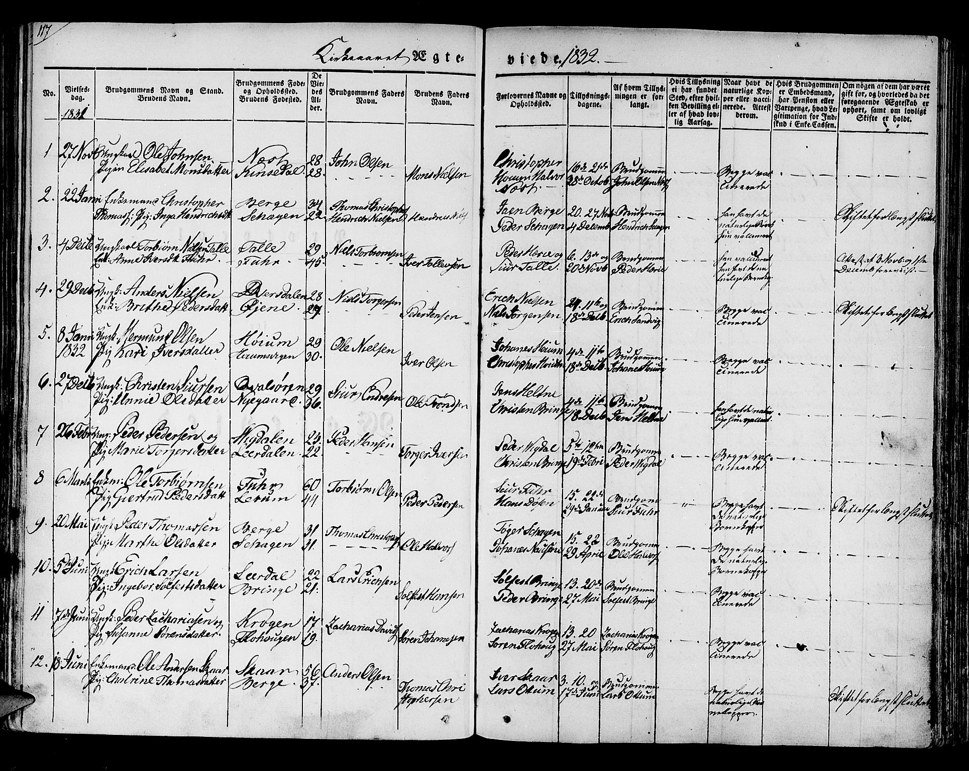 Luster sokneprestembete, SAB/A-81101/H/Haa/Haaa/L0005: Parish register (official) no. A 5, 1831-1841, p. 117