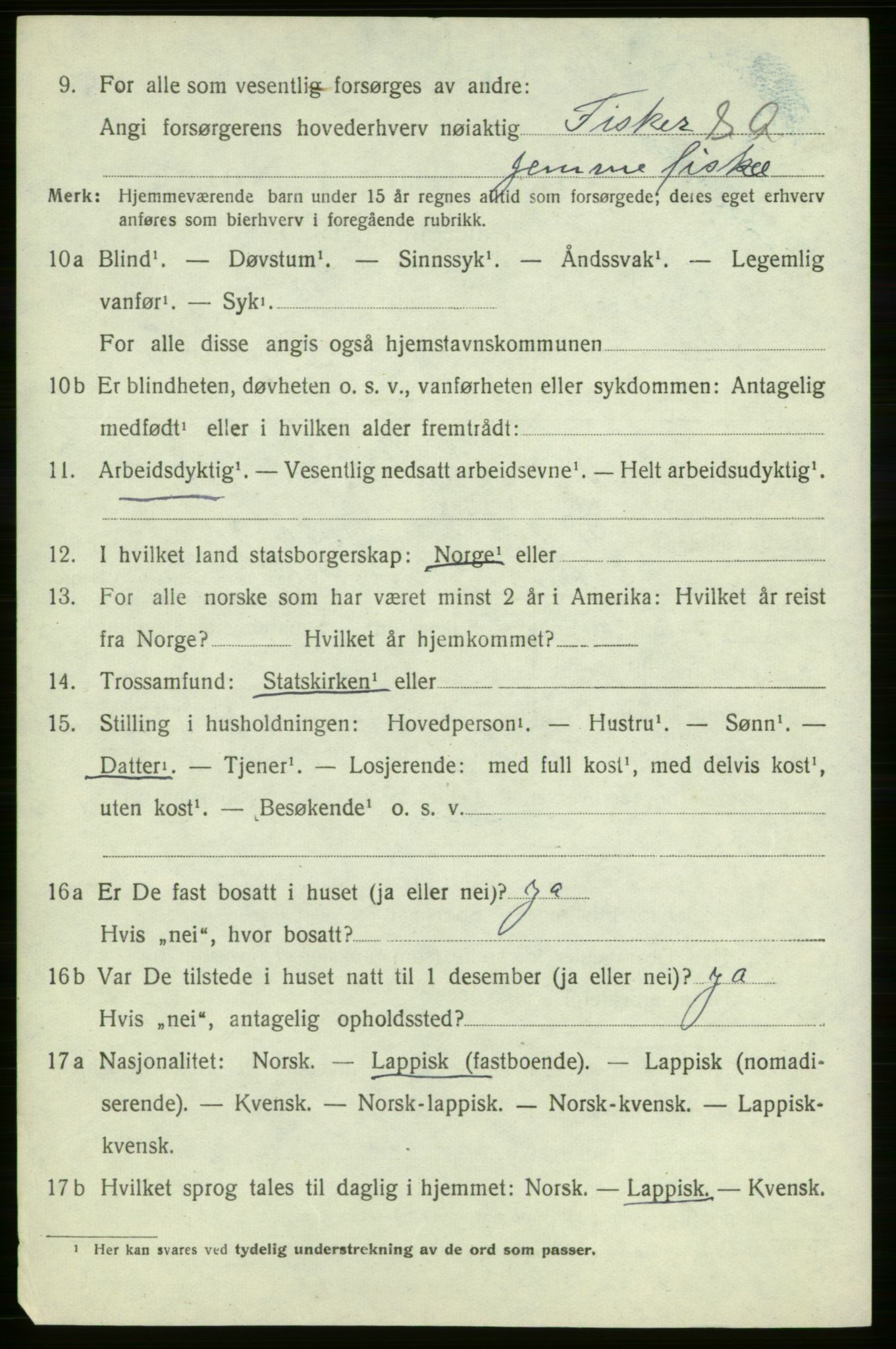 SATØ, 1920 census for , 1920, p. 519
