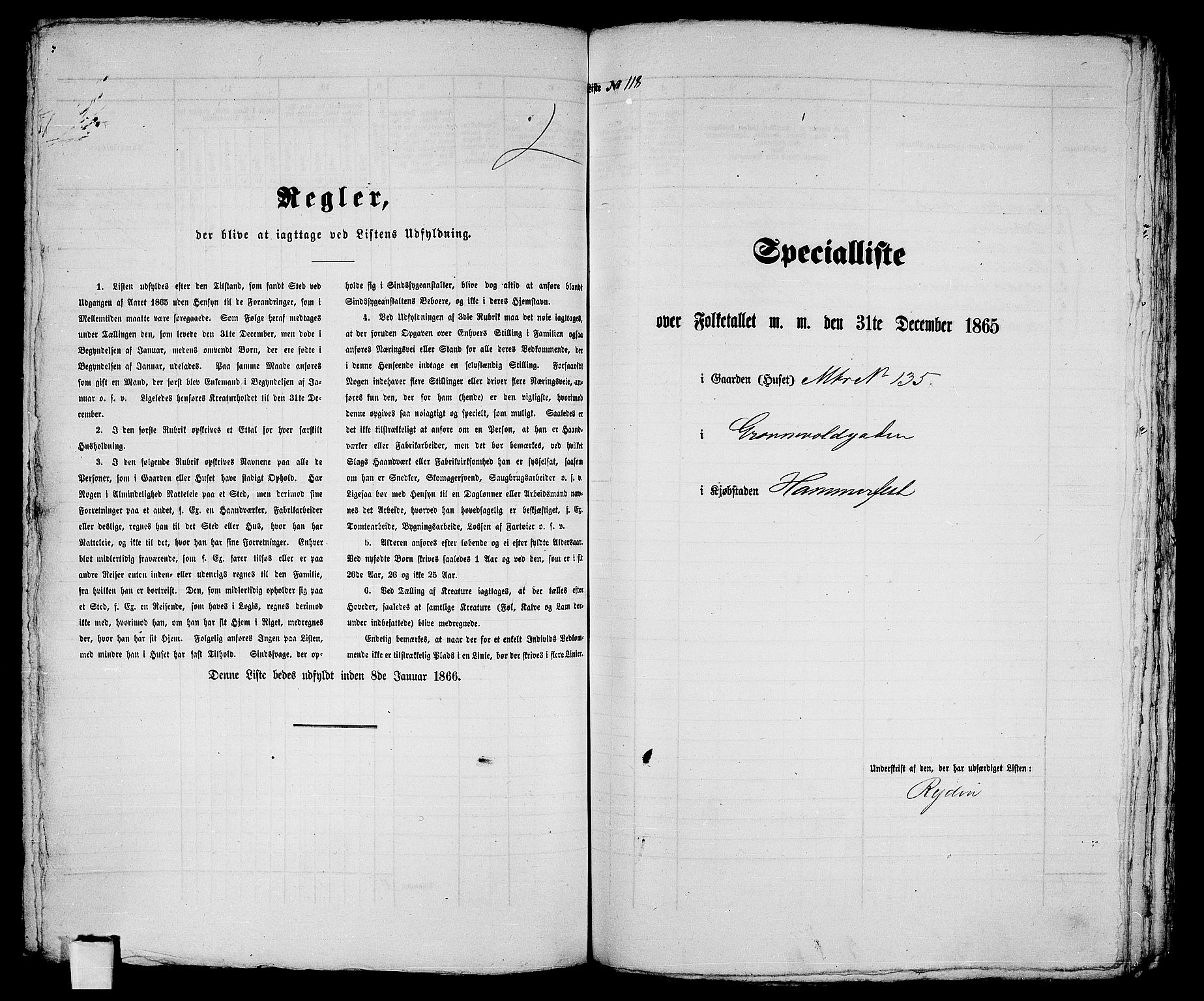 RA, 1865 census for Hammerfest/Hammerfest, 1865, p. 243