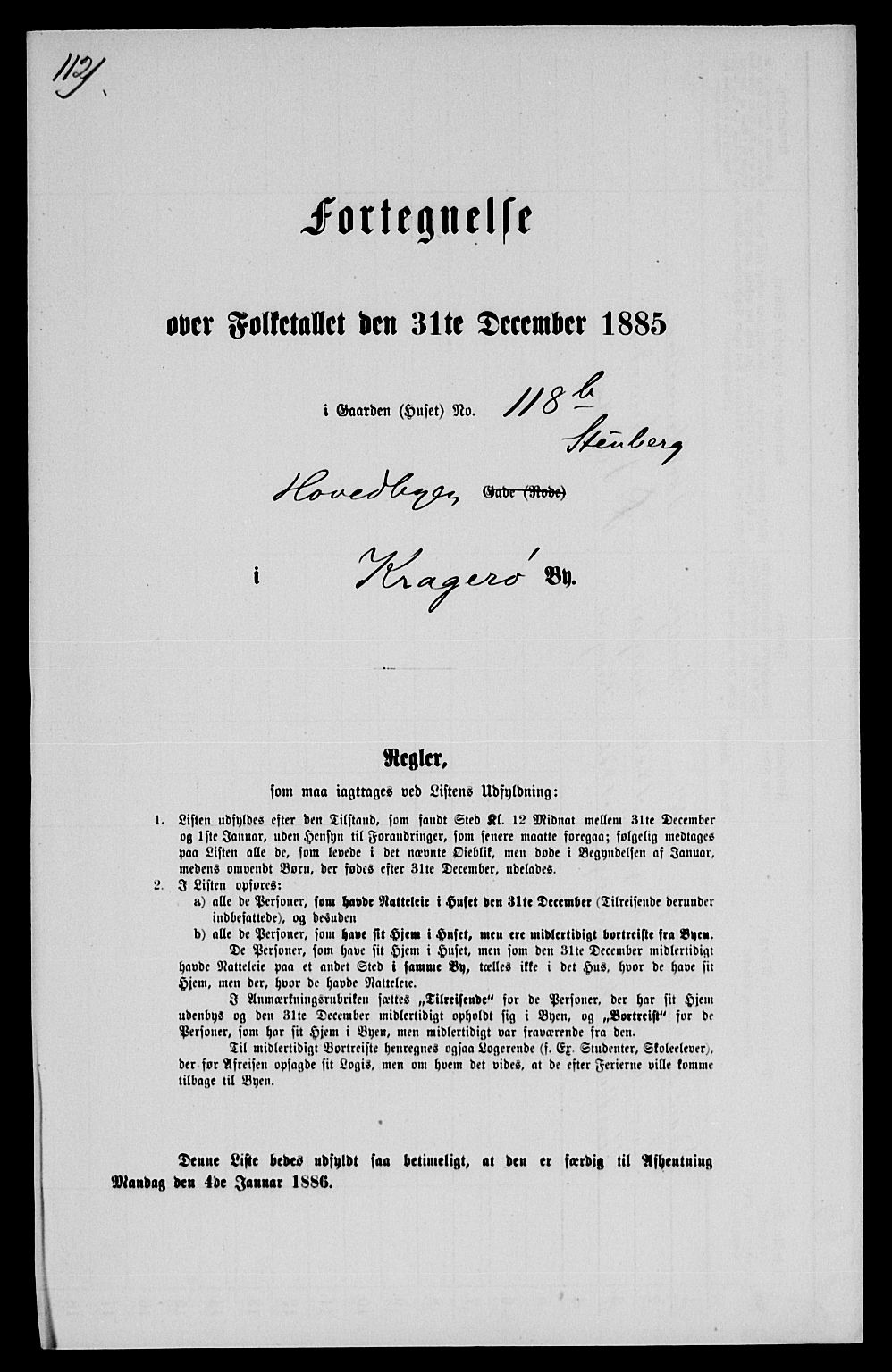 SAKO, 1885 census for 0801 Kragerø, 1885, p. 1258