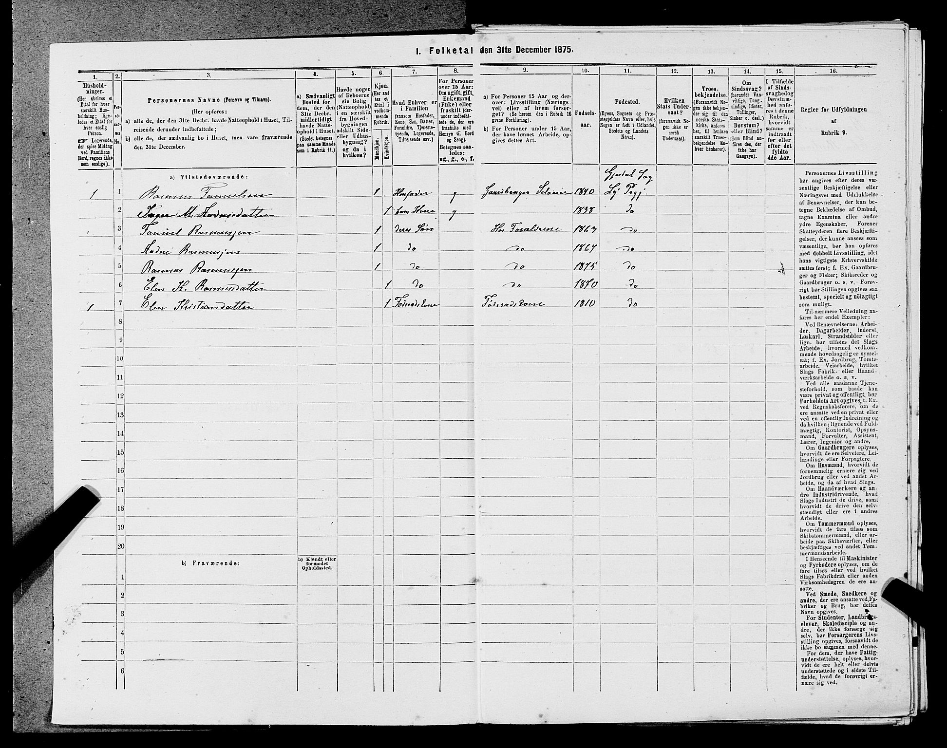 SAST, 1875 census for 1121P Lye, 1875, p. 1026