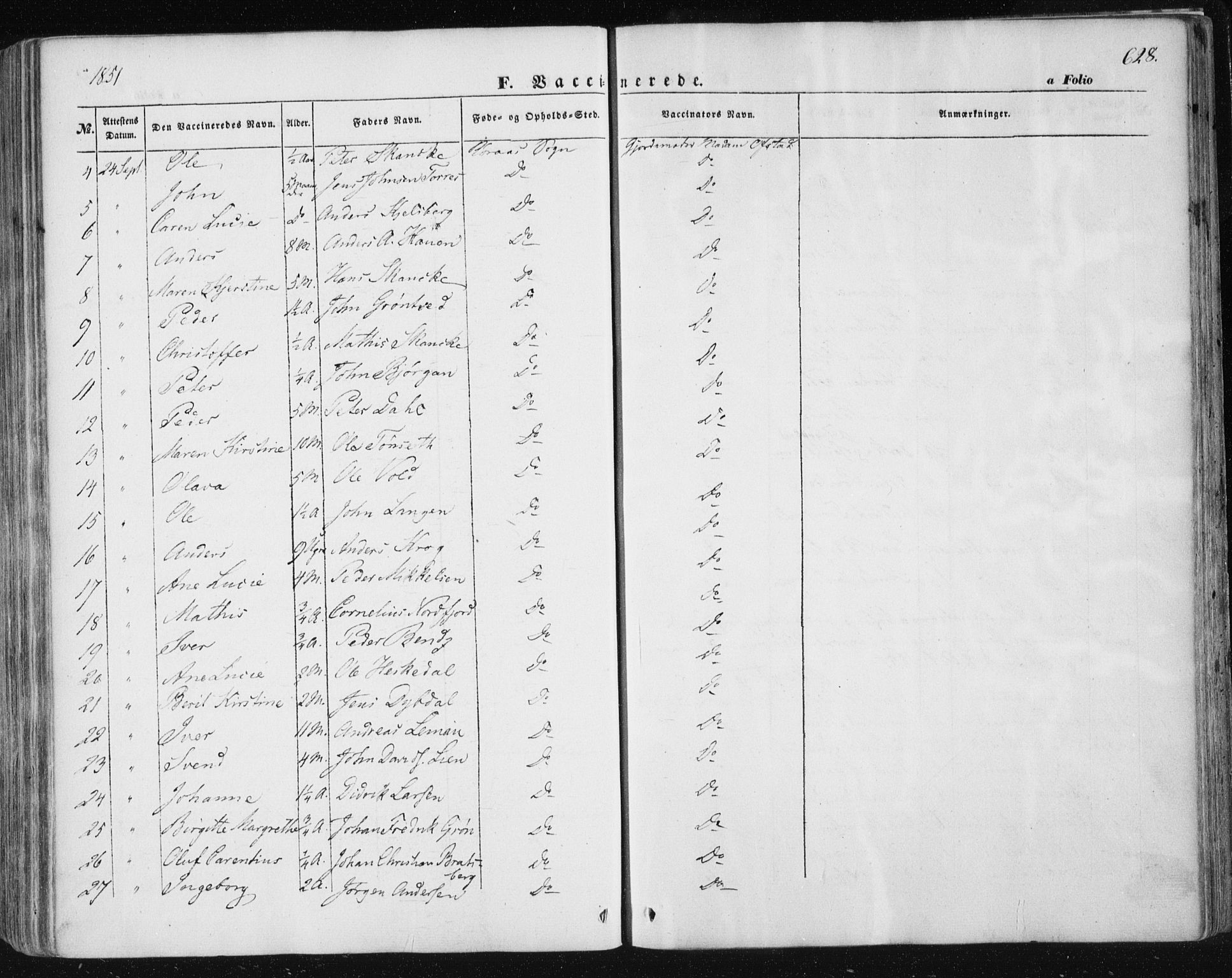 Ministerialprotokoller, klokkerbøker og fødselsregistre - Sør-Trøndelag, SAT/A-1456/681/L0931: Parish register (official) no. 681A09, 1845-1859, p. 628