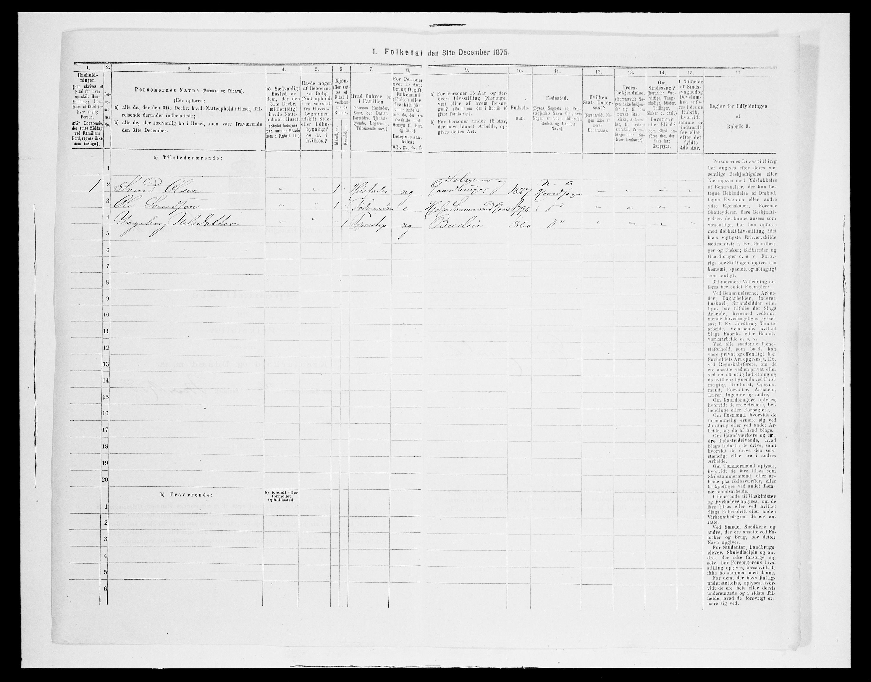 SAH, 1875 census for 0542P Nord-Aurdal, 1875, p. 1822