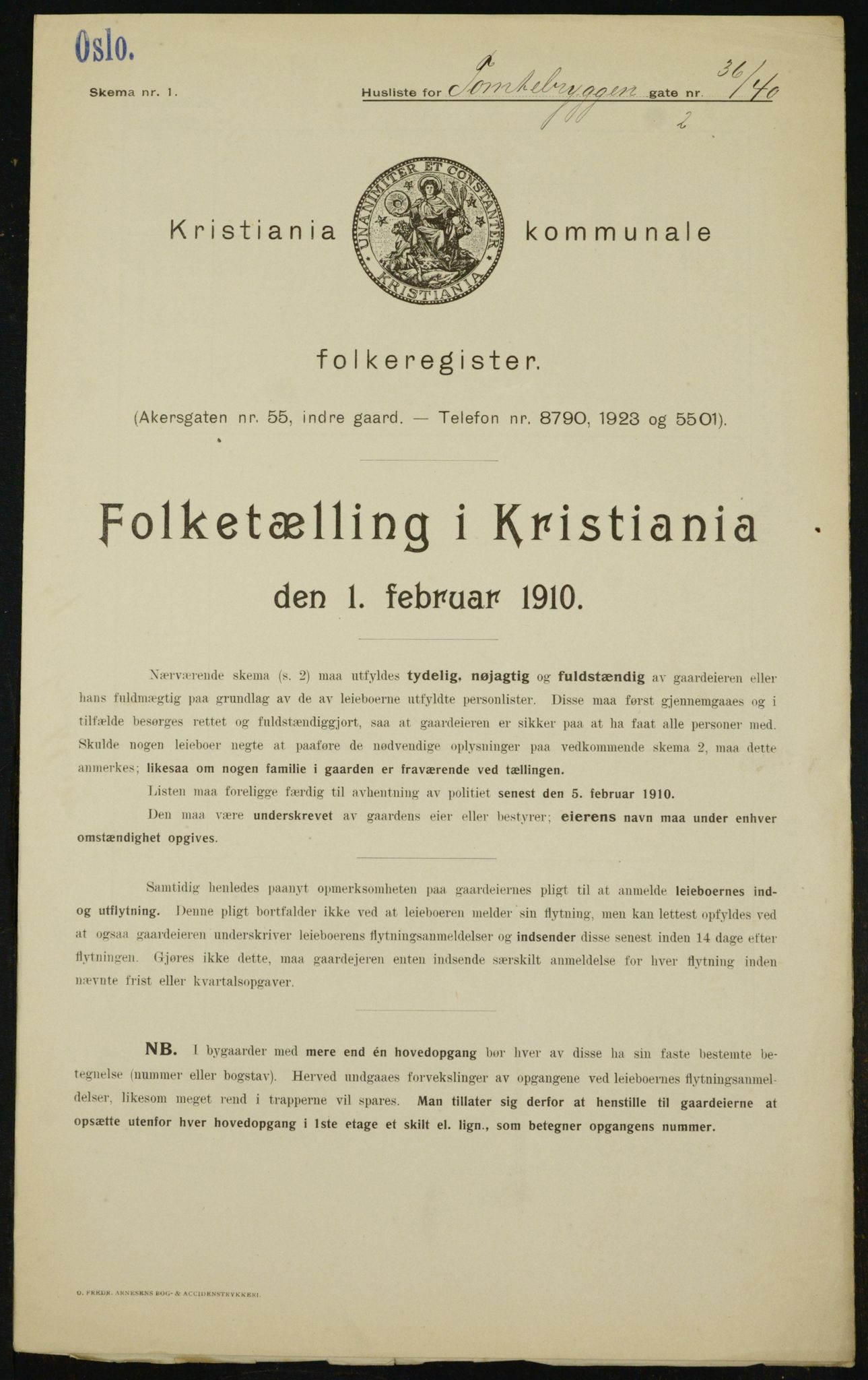 OBA, Municipal Census 1910 for Kristiania, 1910, p. 107620