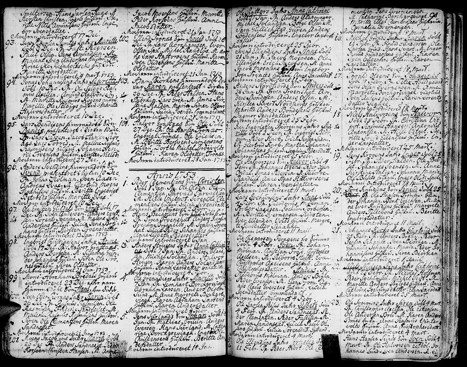 Ministerialprotokoller, klokkerbøker og fødselsregistre - Sør-Trøndelag, SAT/A-1456/681/L0925: Parish register (official) no. 681A03, 1727-1766, p. 98