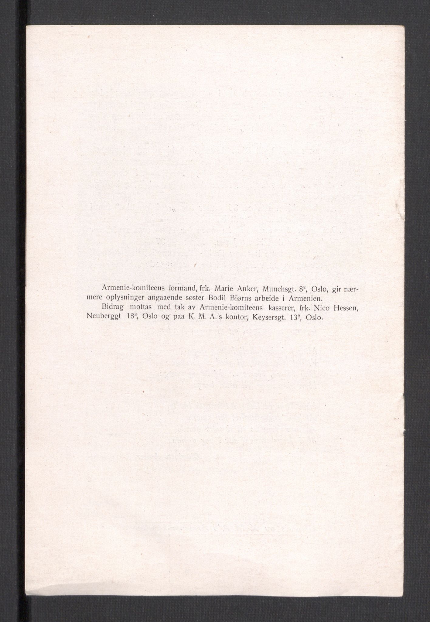 Kvinnelige Misjonsarbeidere, AV/RA-PA-0699/F/Fj/L0032/0002: Diverse /  Mindre  småskrifter, trykksaker, om Armenia, 1896-1905