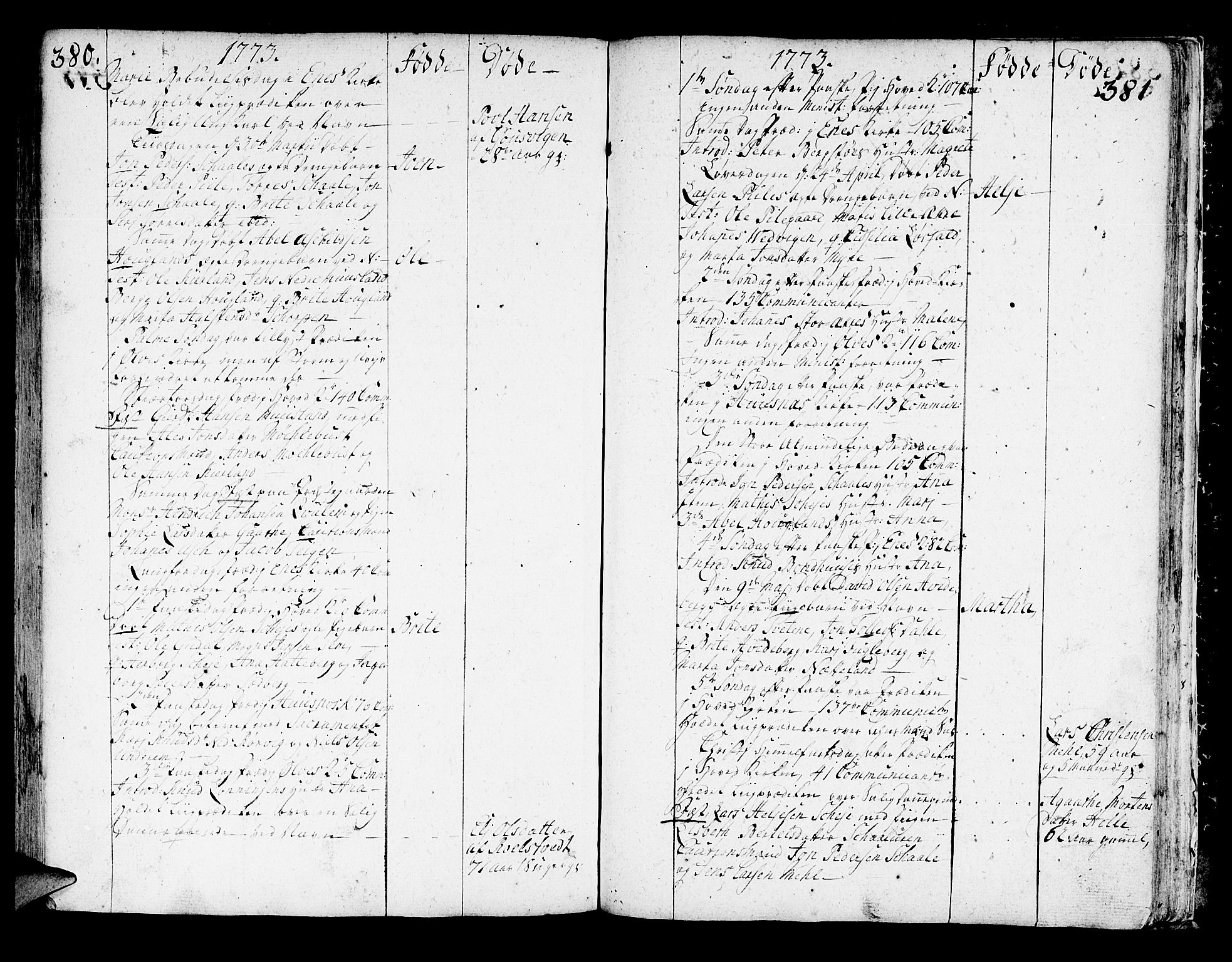 Kvinnherad sokneprestembete, SAB/A-76401/H/Haa: Parish register (official) no. A 3, 1754-1777, p. 380-381