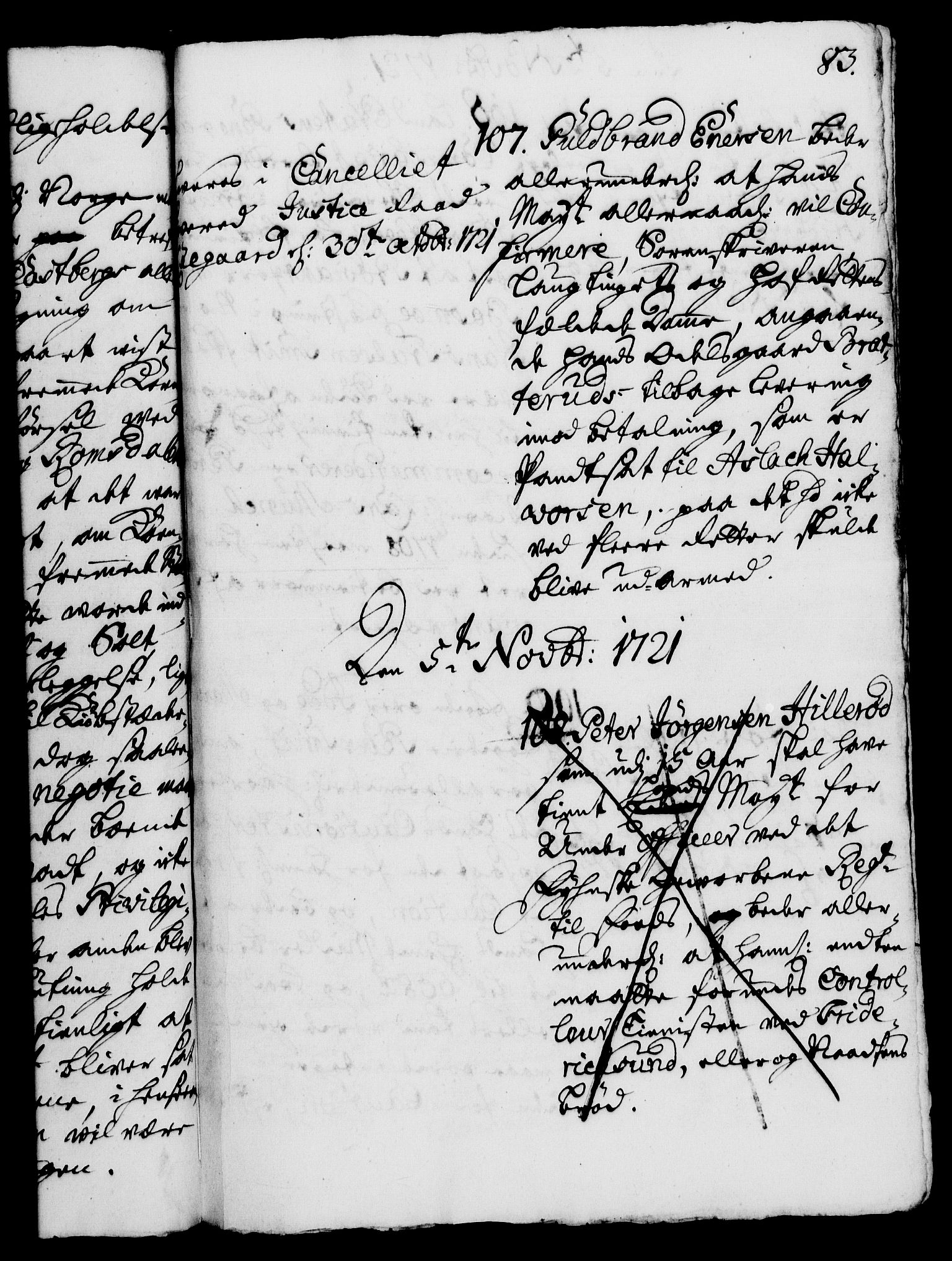 Rentekammeret, Kammerkanselliet, RA/EA-3111/G/Gh/Gha/L0005: Norsk ekstraktmemorialprotokoll (merket RK 53.50), 1721-1723, p. 83