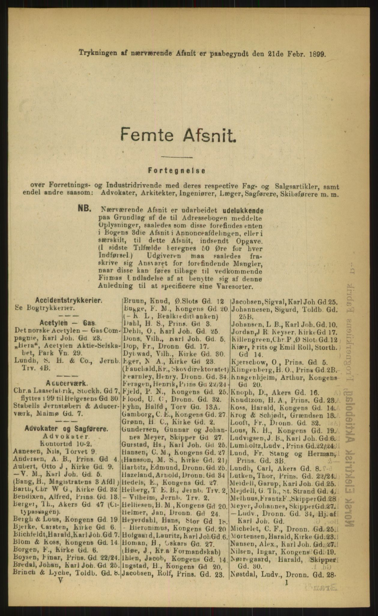 Kristiania/Oslo adressebok, PUBL/-, 1899, p. 1033