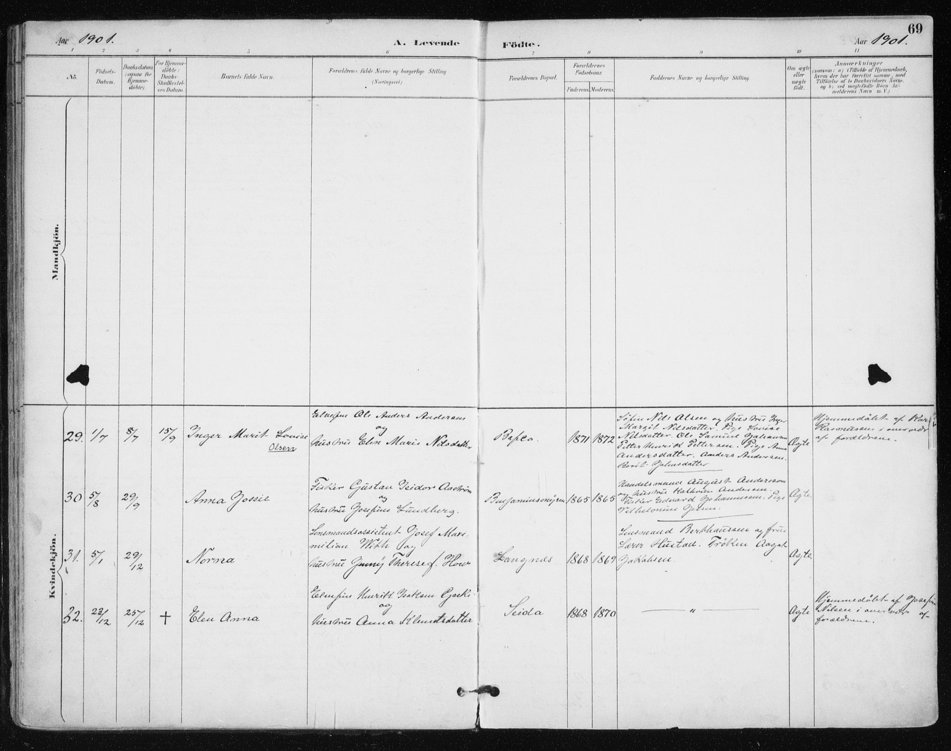 Tana sokneprestkontor, AV/SATØ-S-1334/H/Ha/L0005kirke: Parish register (official) no. 5, 1891-1903, p. 69