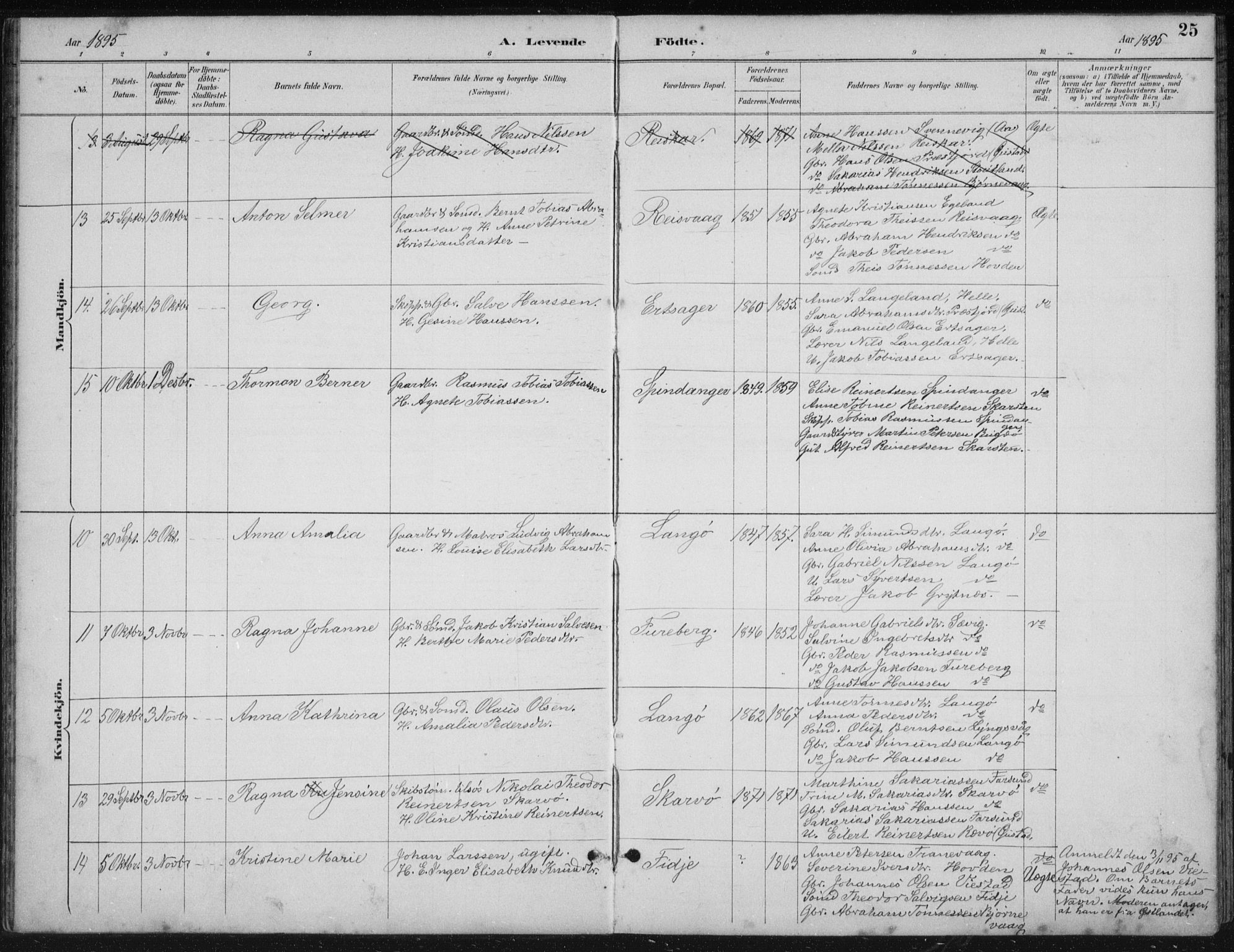 Herad sokneprestkontor, AV/SAK-1111-0018/F/Fb/Fbb/L0004: Parish register (copy) no. B 4, 1890-1935, p. 25