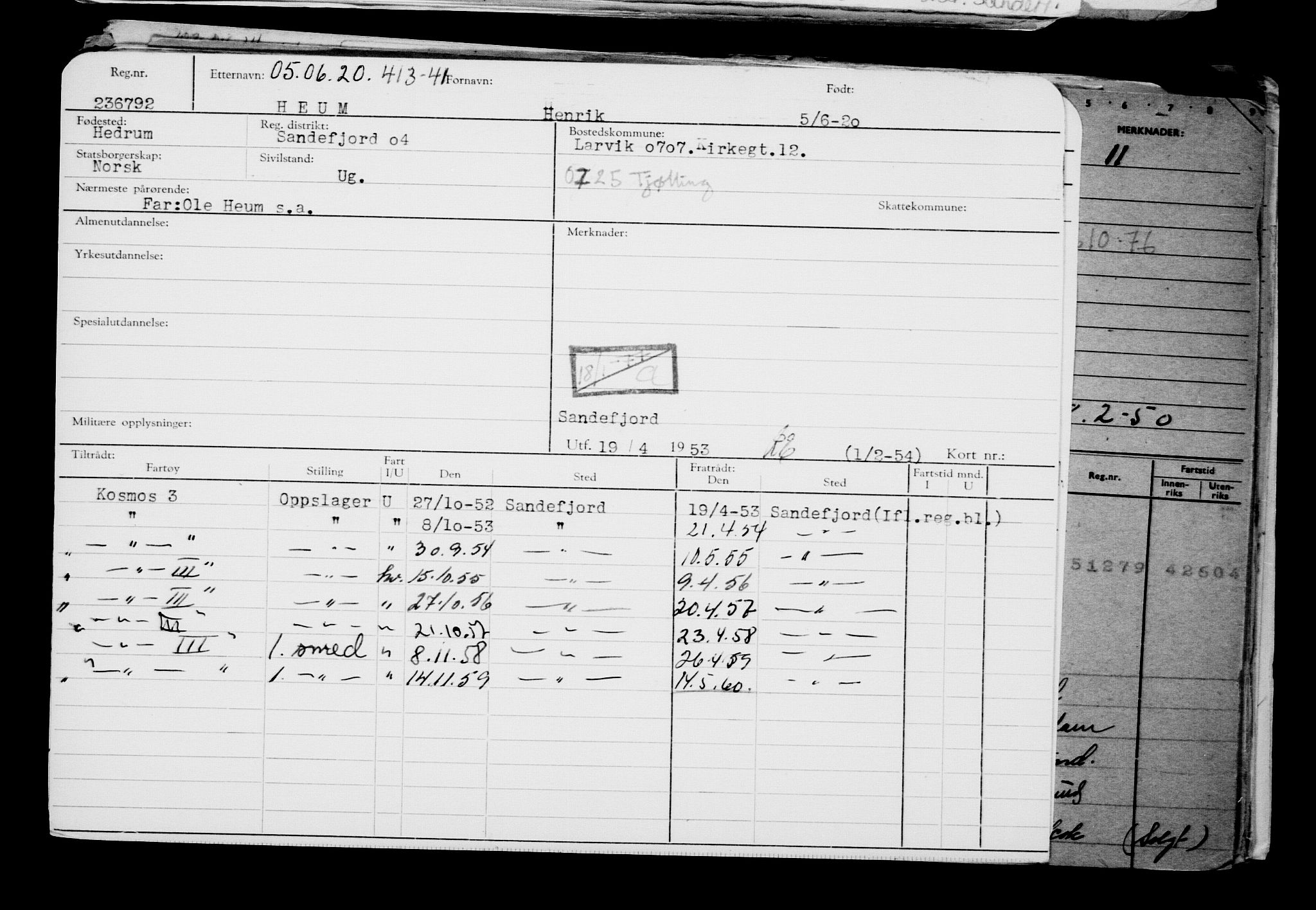 Direktoratet for sjømenn, AV/RA-S-3545/G/Gb/L0181: Hovedkort, 1920, p. 600