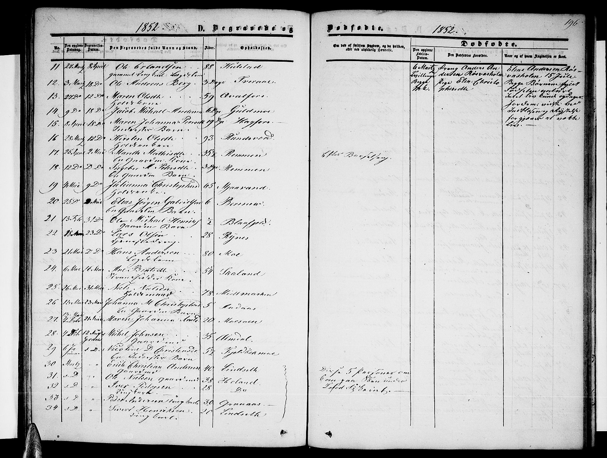 Ministerialprotokoller, klokkerbøker og fødselsregistre - Nordland, AV/SAT-A-1459/820/L0301: Parish register (copy) no. 820C03, 1851-1858, p. 196