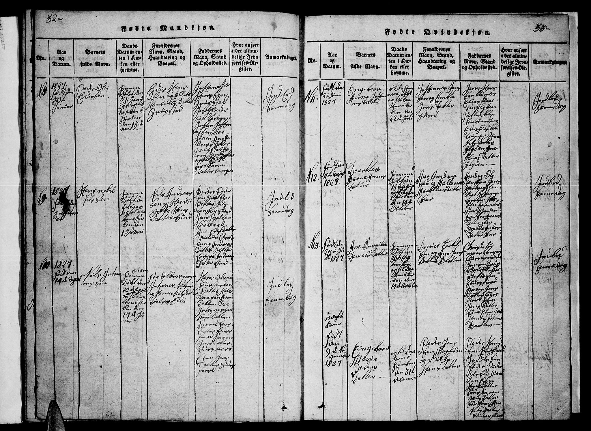 Ministerialprotokoller, klokkerbøker og fødselsregistre - Nordland, SAT/A-1459/857/L0826: Parish register (copy) no. 857C01, 1821-1852, p. 32-33