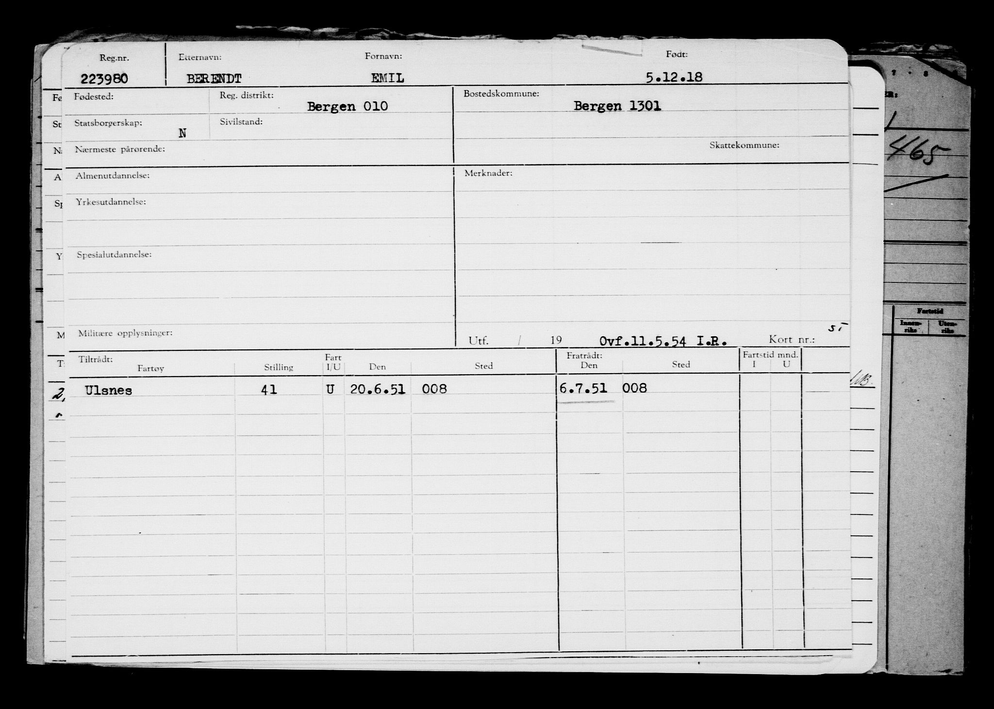 Direktoratet for sjømenn, AV/RA-S-3545/G/Gb/L0164: Hovedkort, 1918, p. 476