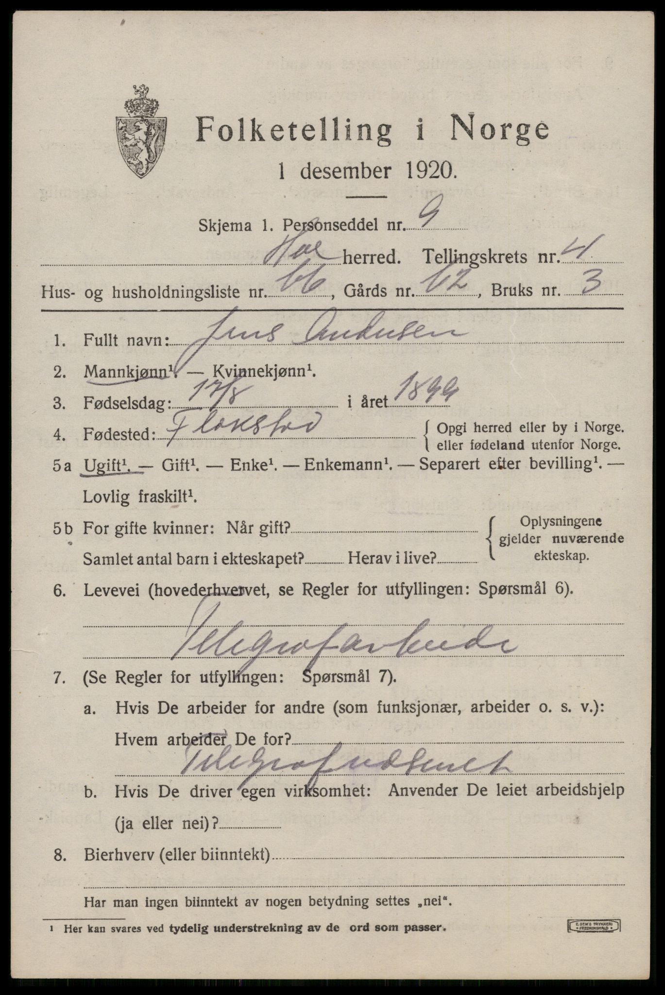 SAT, 1920 census for Hol, 1920, p. 3877