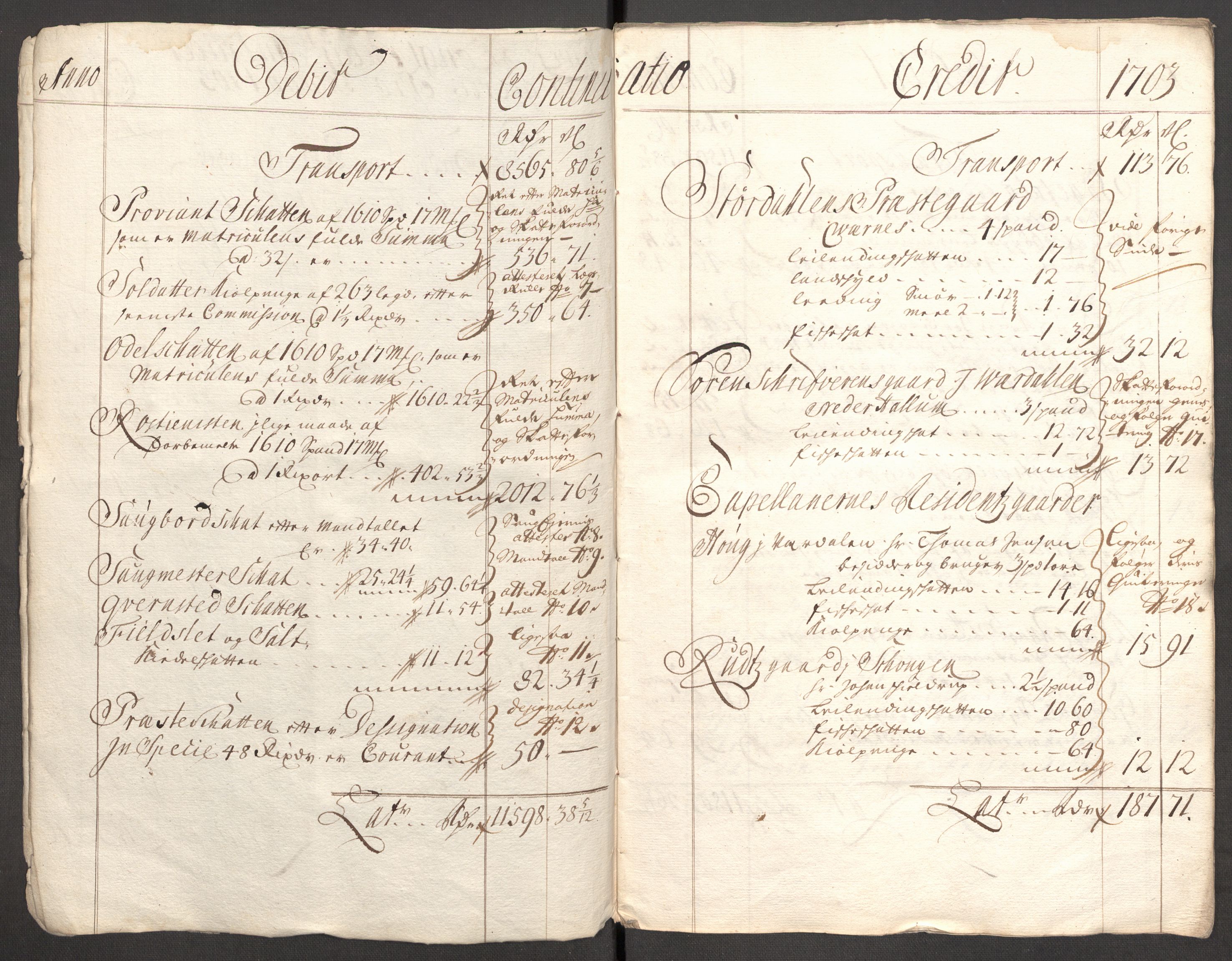 Rentekammeret inntil 1814, Reviderte regnskaper, Fogderegnskap, RA/EA-4092/R62/L4194: Fogderegnskap Stjørdal og Verdal, 1703, p. 5