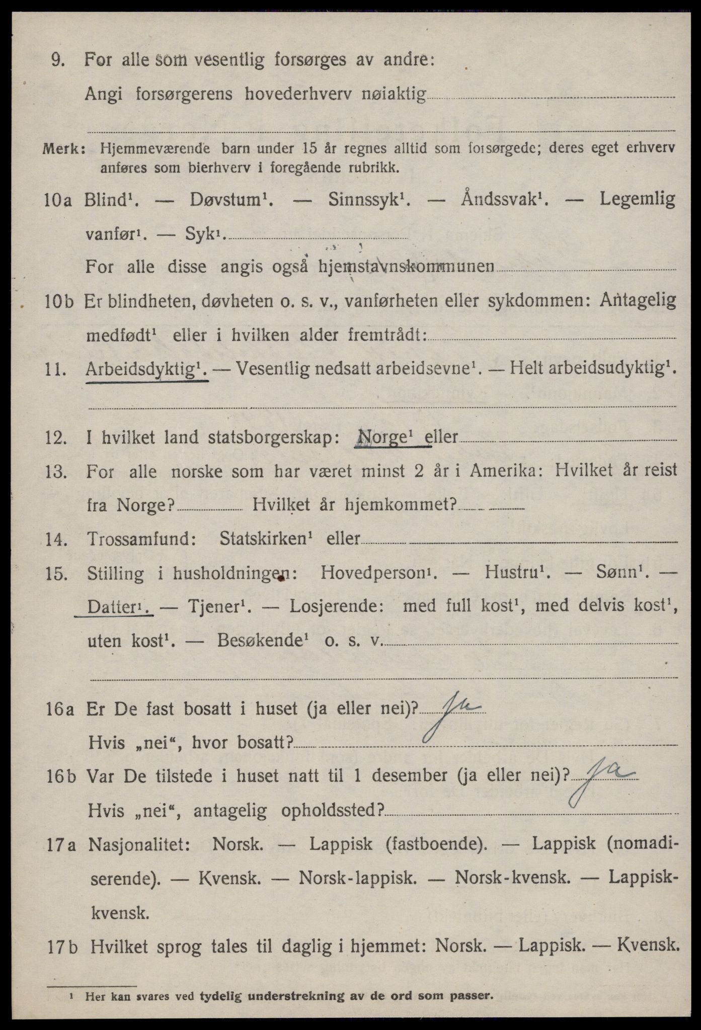 SAT, 1920 census for Soknedal, 1920, p. 3059