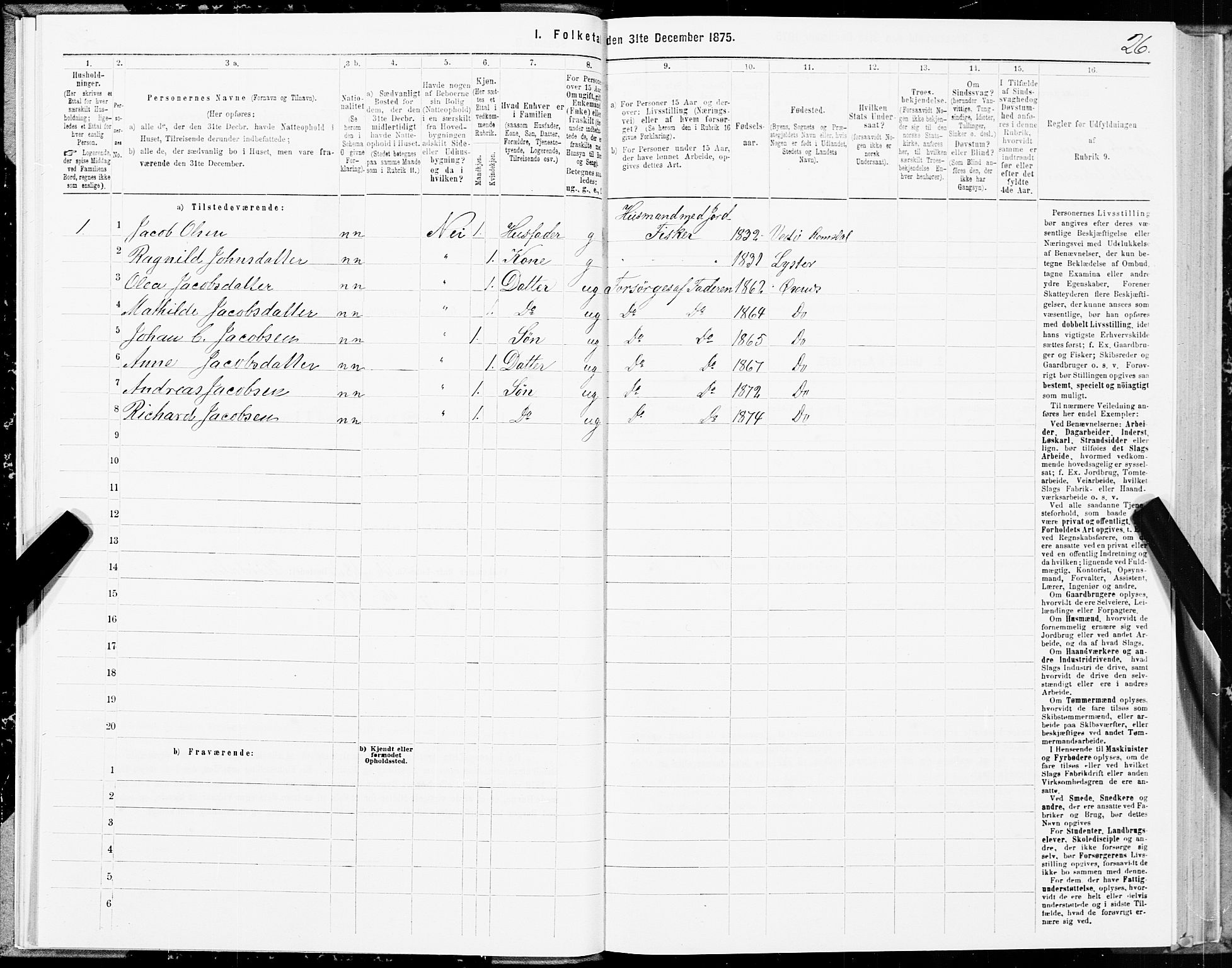 SAT, 1875 census for 1868P Øksnes, 1875, p. 1026