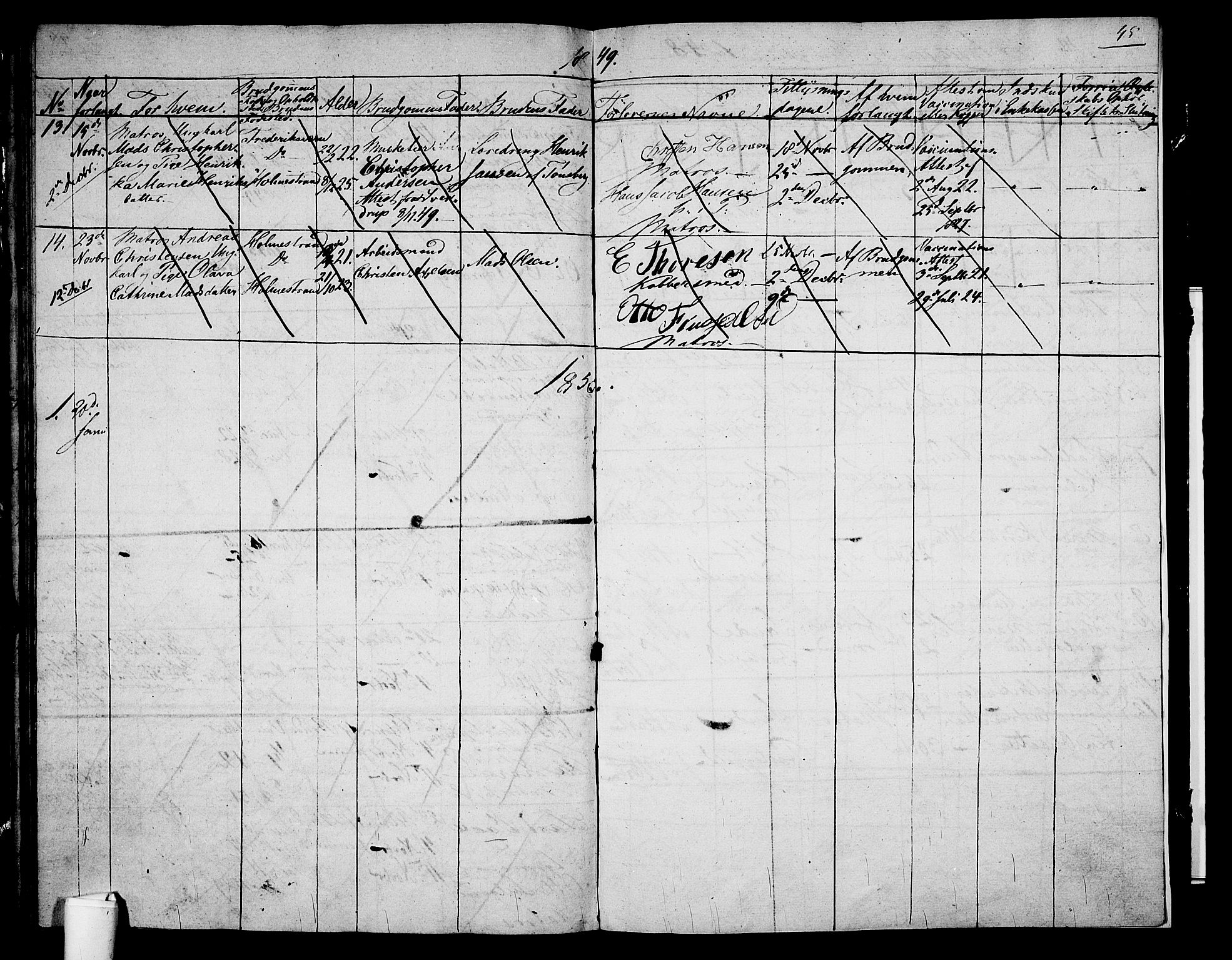 Holmestrand kirkebøker, AV/SAKO-A-346/G/Ga/L0002: Parish register (copy) no. 2, 1846-1849, p. 45