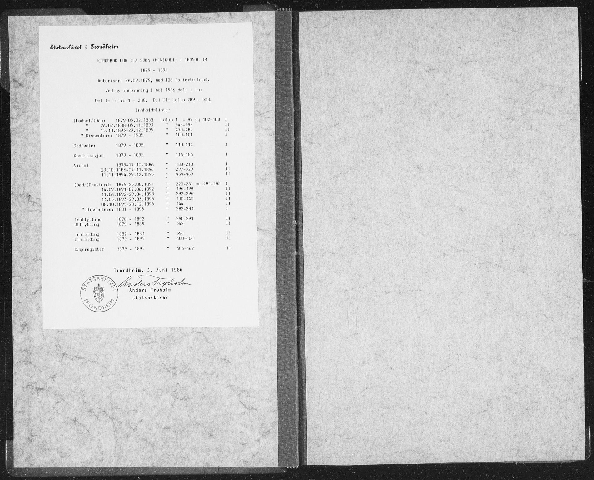 Ministerialprotokoller, klokkerbøker og fødselsregistre - Sør-Trøndelag, AV/SAT-A-1456/603/L0163: Parish register (official) no. 603A02, 1879-1895
