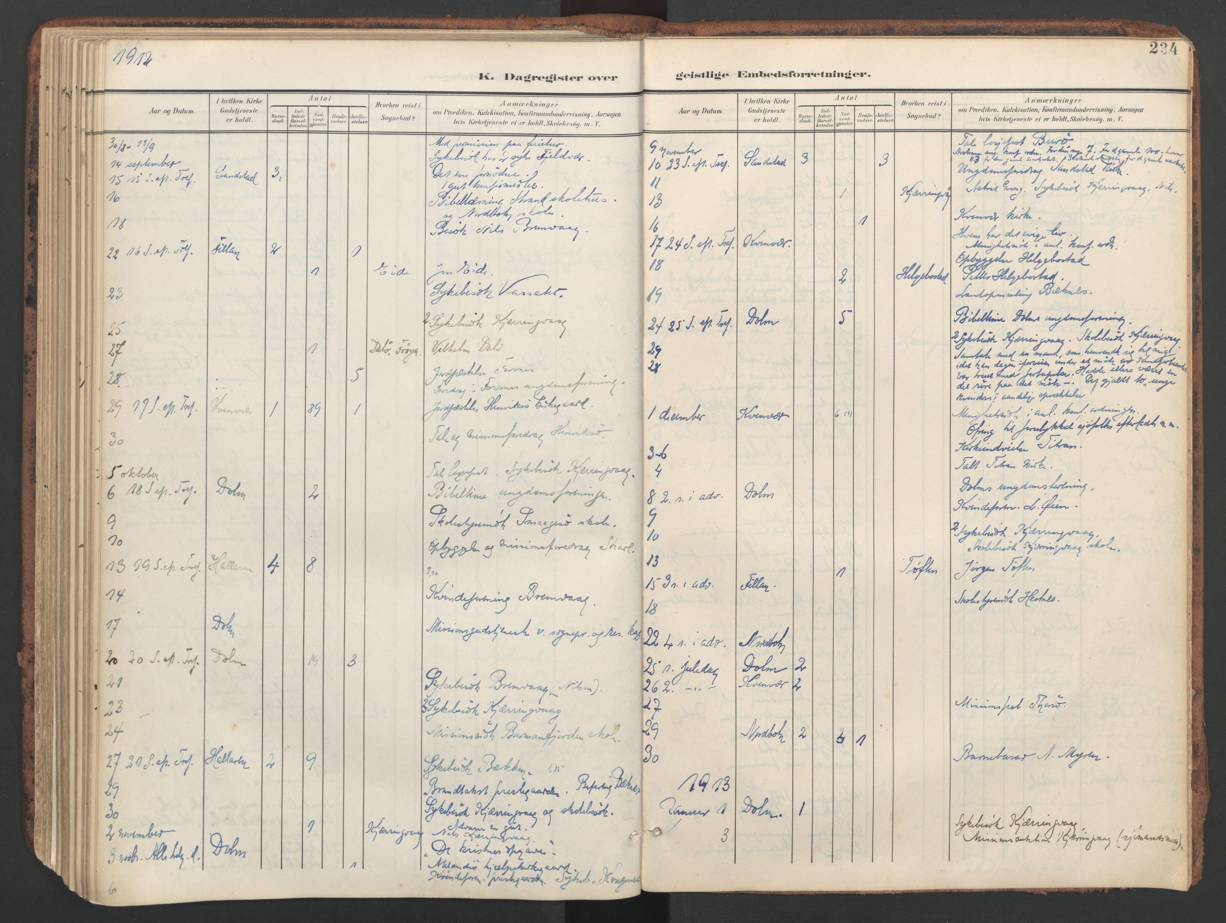 Ministerialprotokoller, klokkerbøker og fødselsregistre - Sør-Trøndelag, SAT/A-1456/634/L0537: Parish register (official) no. 634A13, 1896-1922, p. 234