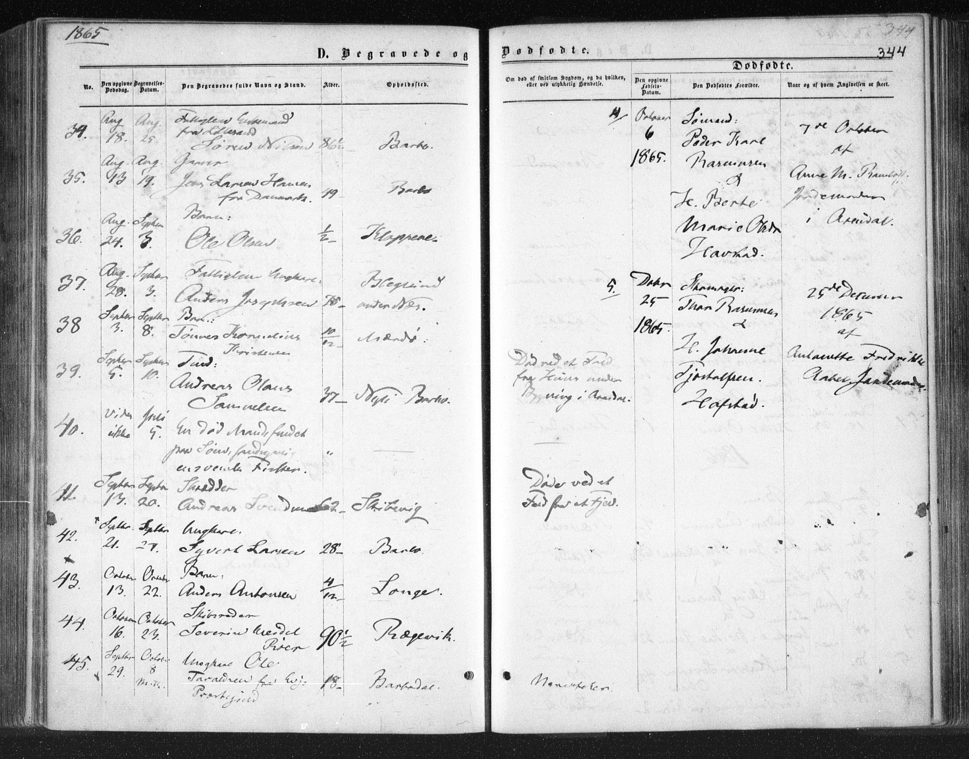Tromøy sokneprestkontor, SAK/1111-0041/F/Fa/L0007: Parish register (official) no. A 7, 1864-1869, p. 344