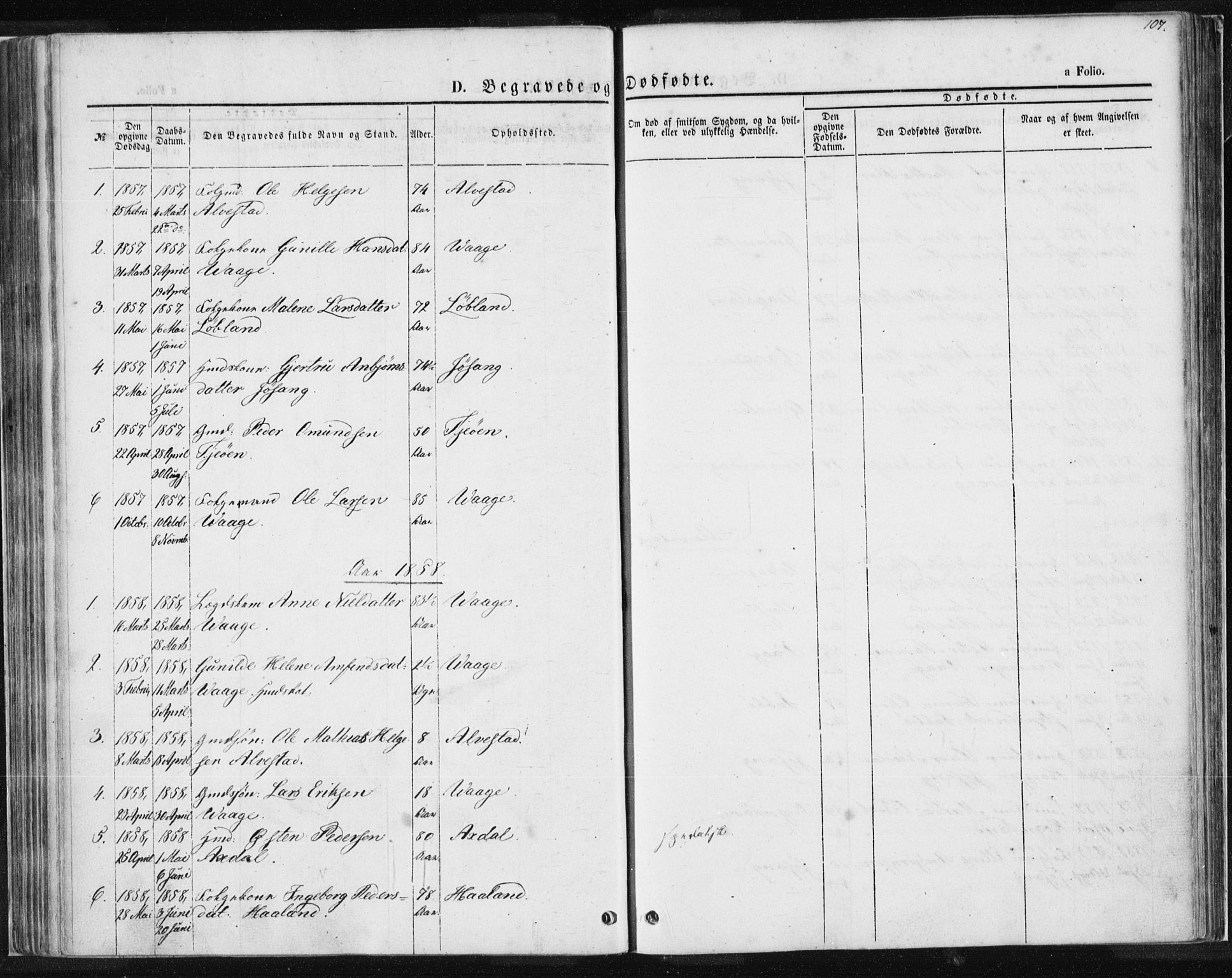 Tysvær sokneprestkontor, AV/SAST-A -101864/H/Ha/Haa/L0004: Parish register (official) no. A 4, 1857-1878, p. 107