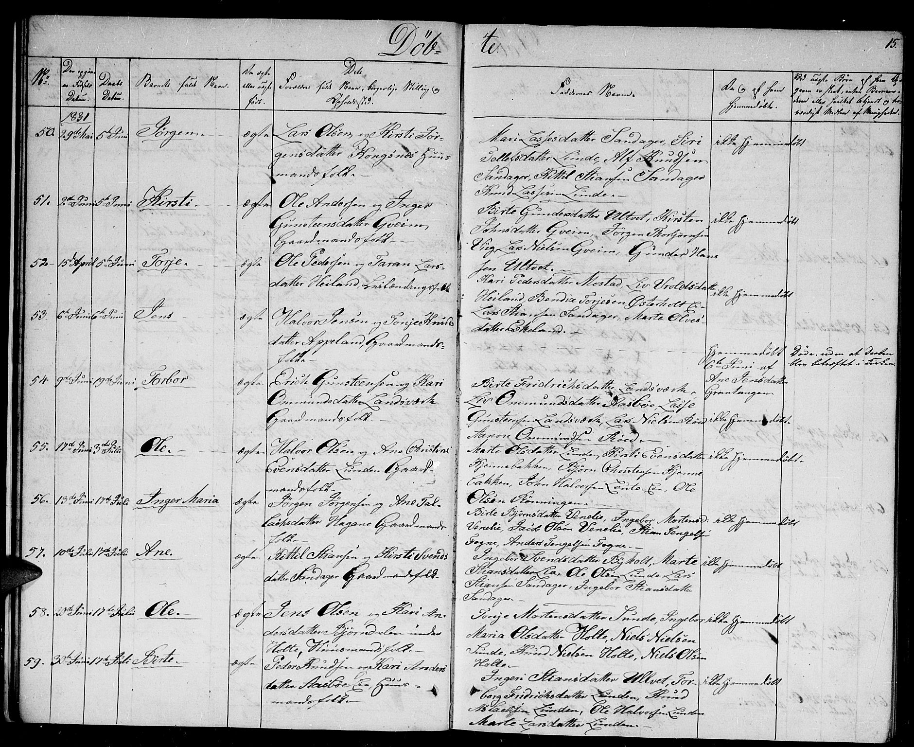 Gjerstad sokneprestkontor, AV/SAK-1111-0014/F/Fb/Fba/L0003: Parish register (copy) no. B 3, 1829-1844, p. 15