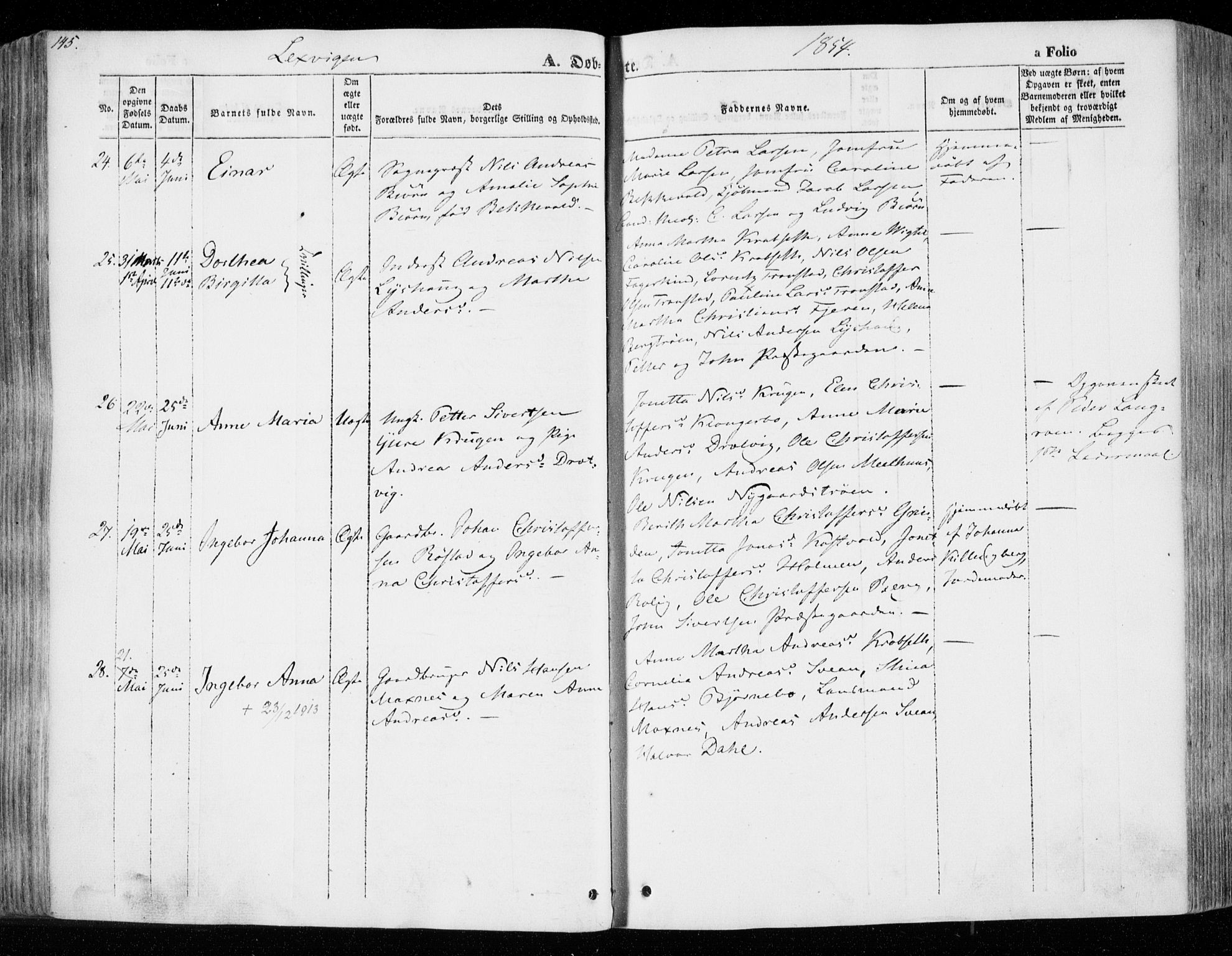 Ministerialprotokoller, klokkerbøker og fødselsregistre - Nord-Trøndelag, AV/SAT-A-1458/701/L0007: Parish register (official) no. 701A07 /1, 1842-1854, p. 145