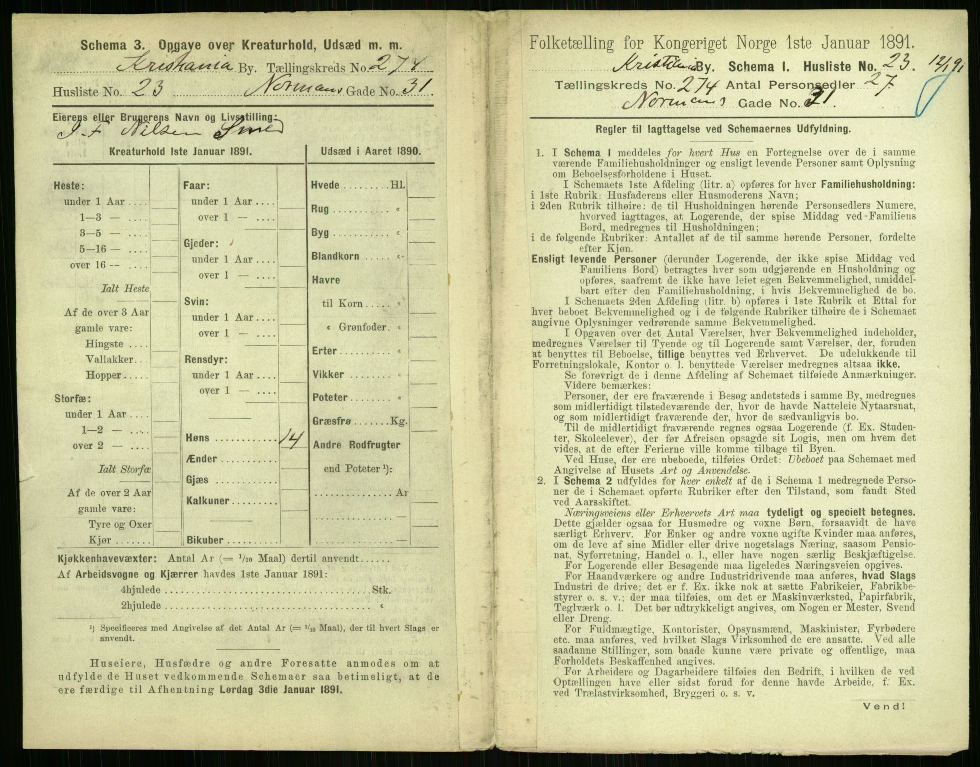 RA, 1891 census for 0301 Kristiania, 1891, p. 166398