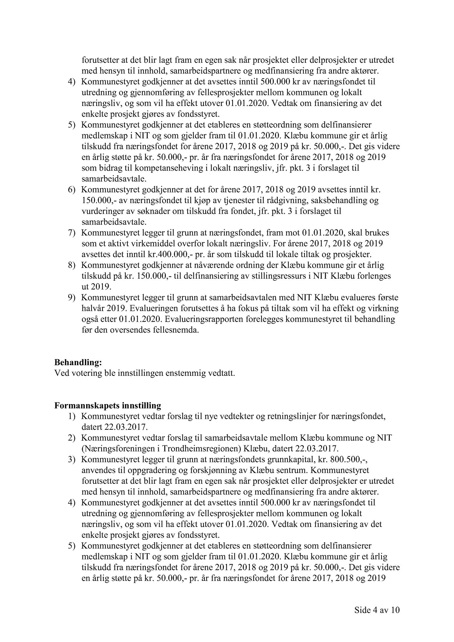 Klæbu Kommune, TRKO/KK/02-FS/L010: Formannsskapet - Møtedokumenter, 2017, p. 1422