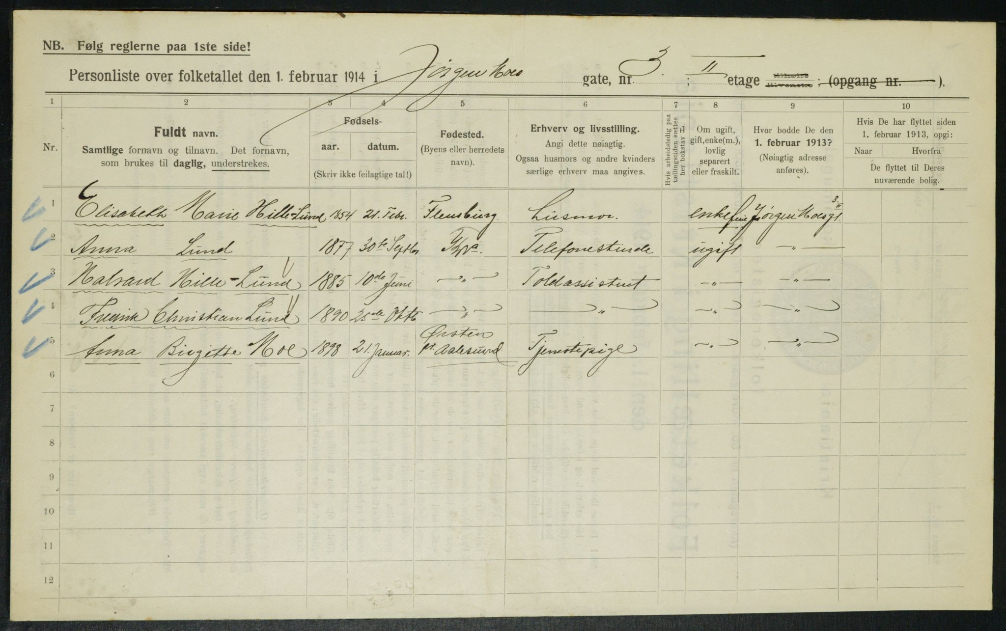 OBA, Municipal Census 1914 for Kristiania, 1914, p. 47717