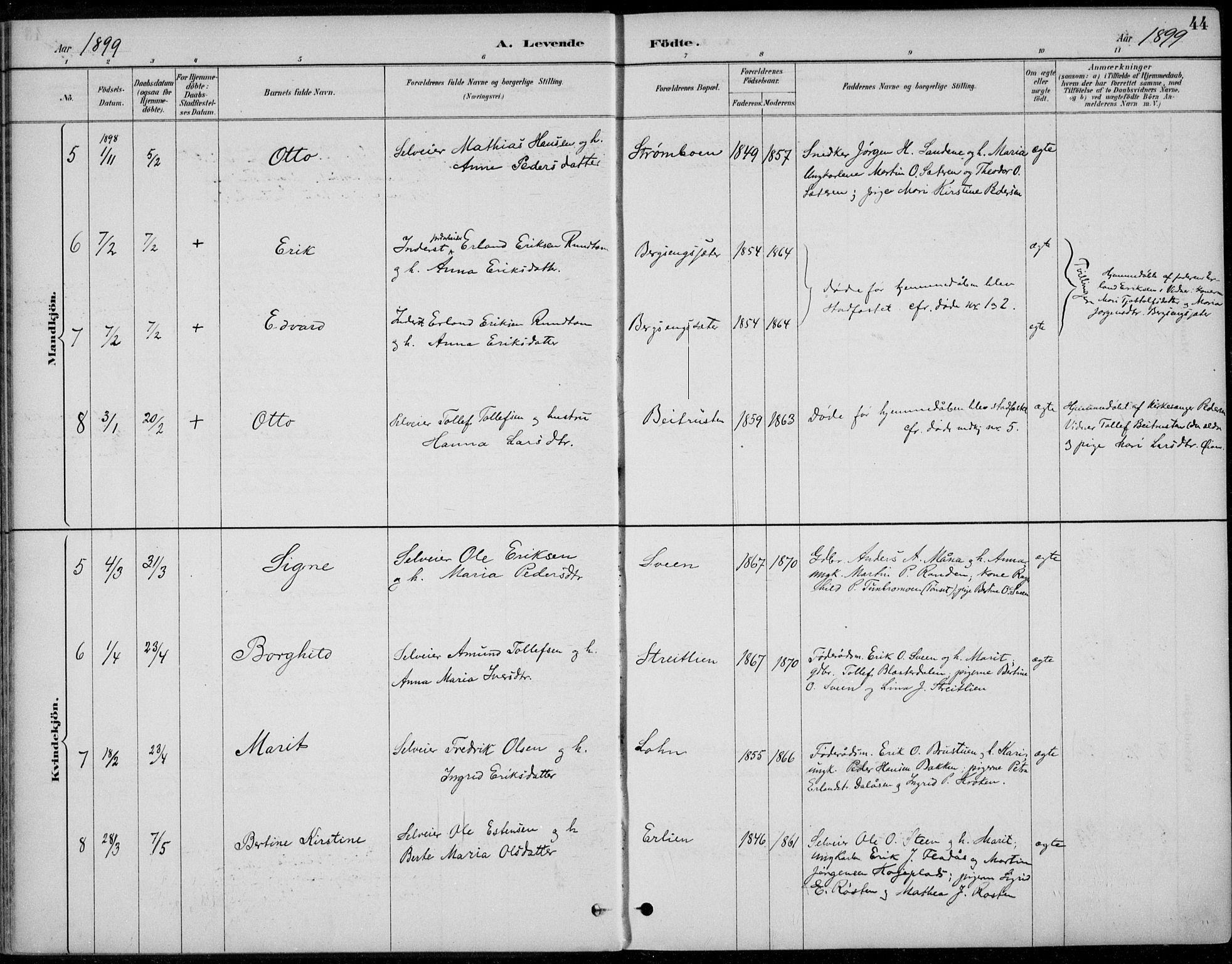 Alvdal prestekontor, AV/SAH-PREST-060/H/Ha/Haa/L0003: Parish register (official) no. 3, 1886-1912, p. 44