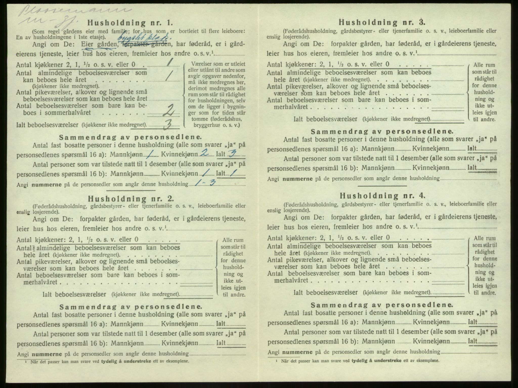 SAB, 1920 census for Kinn, 1920, p. 1727