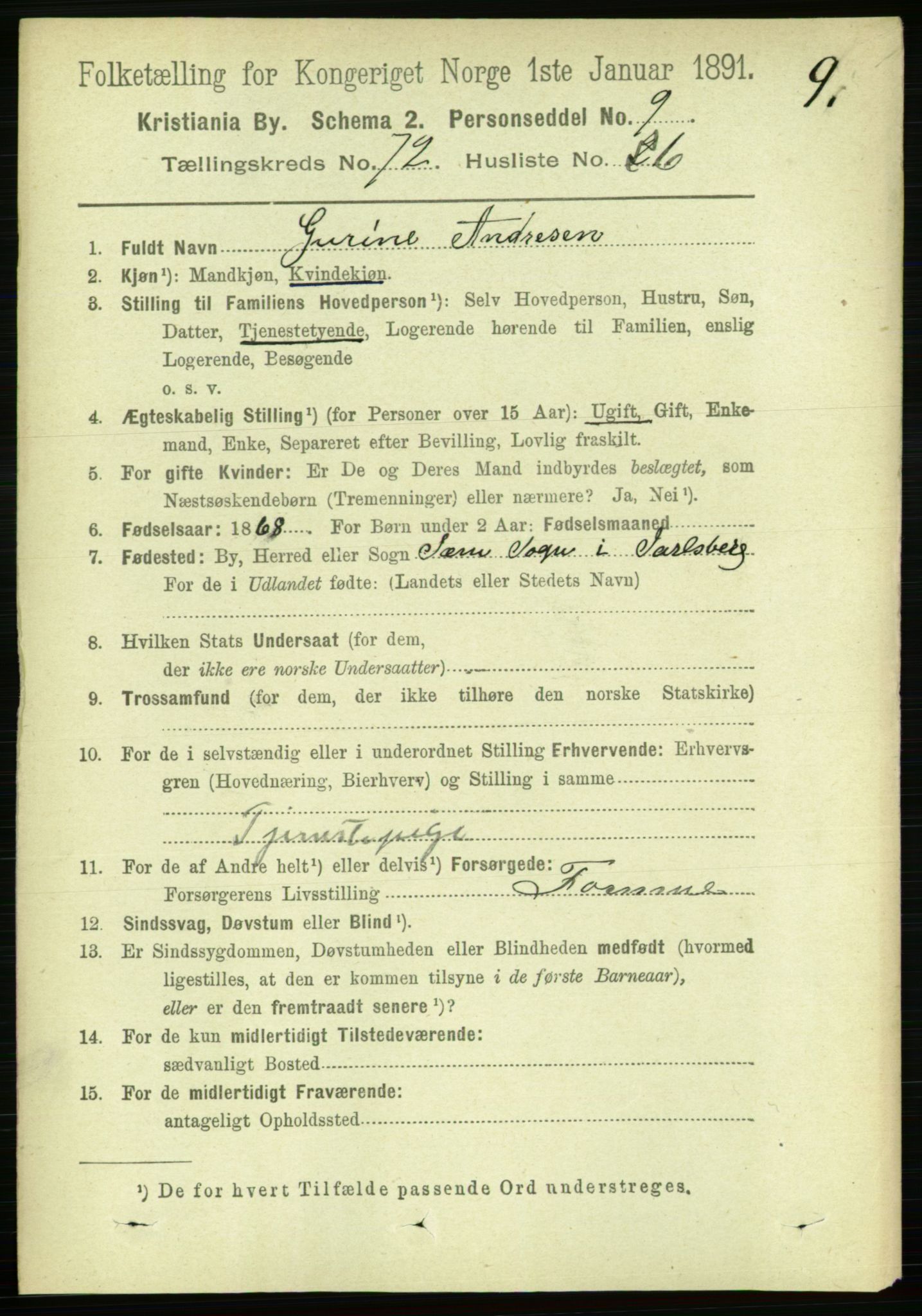 RA, 1891 census for 0301 Kristiania, 1891, p. 39289