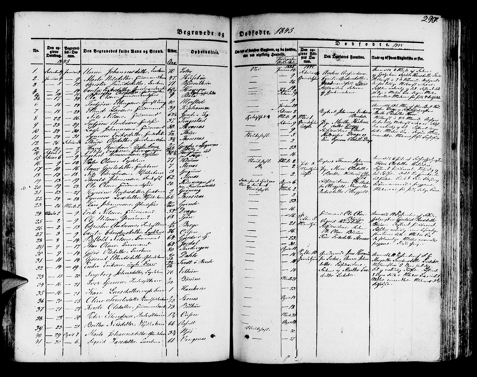 Leikanger sokneprestembete, AV/SAB-A-81001/H/Haa/Haaa/L0007: Parish register (official) no. A 7, 1838-1851, p. 290