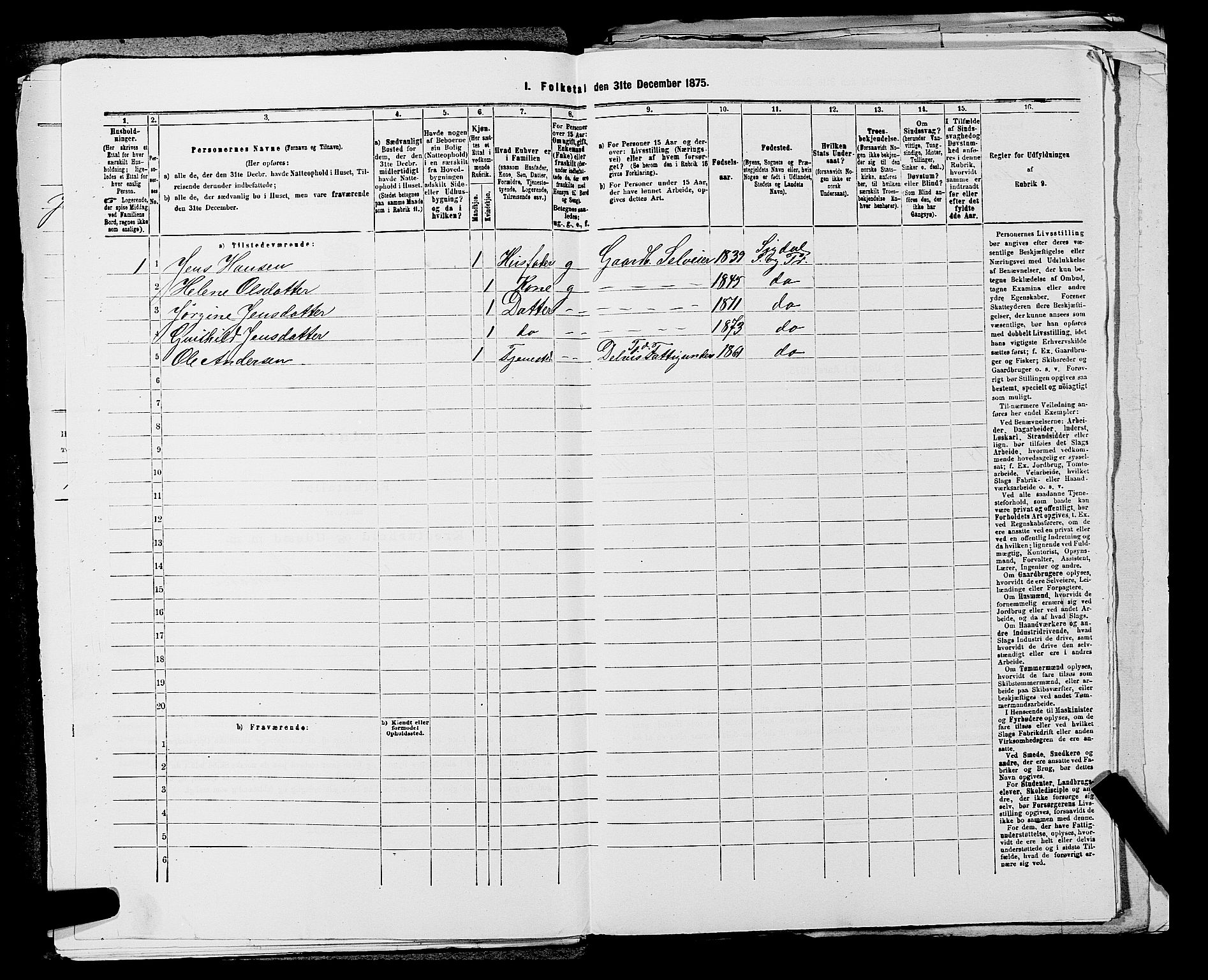 SAKO, 1875 census for 0621P Sigdal, 1875, p. 300