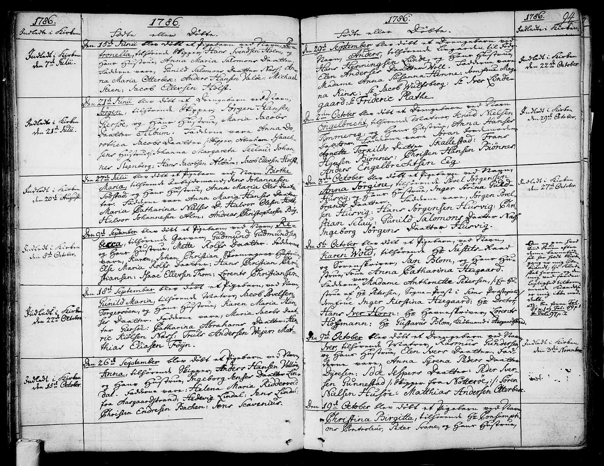 Tønsberg kirkebøker, AV/SAKO-A-330/F/Fa/L0002: Parish register (official) no. I 2, 1760-1796, p. 94
