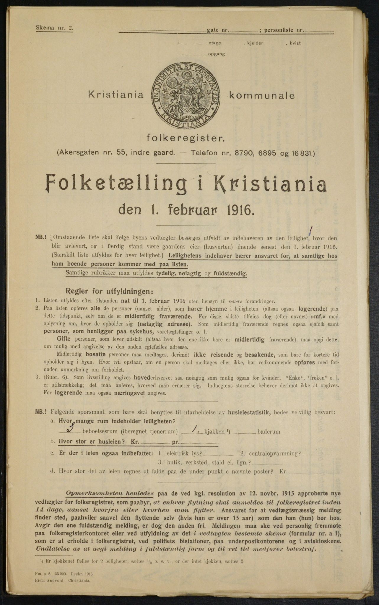 OBA, Municipal Census 1916 for Kristiania, 1916, p. 18980