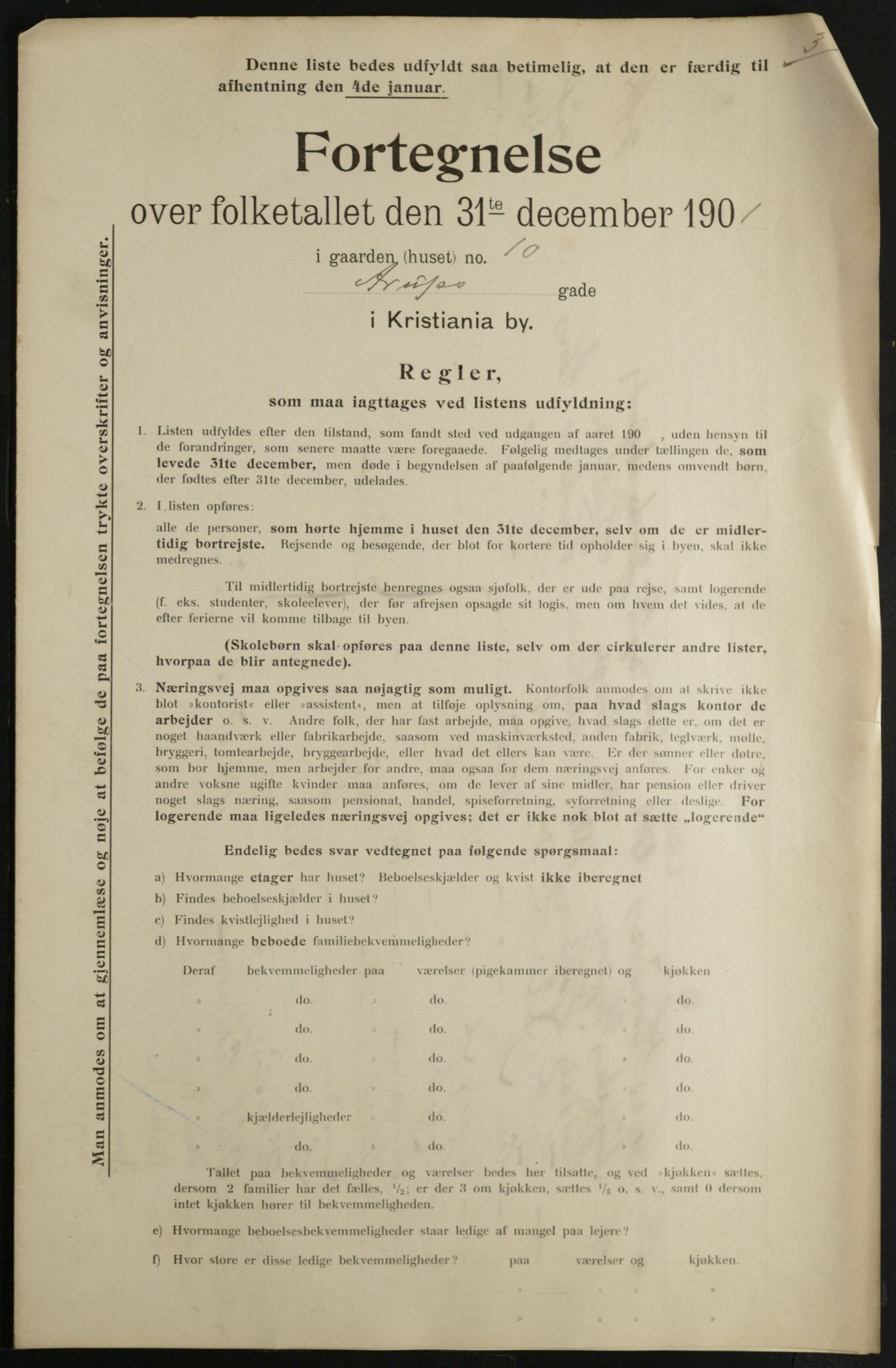 OBA, Municipal Census 1901 for Kristiania, 1901, p. 438