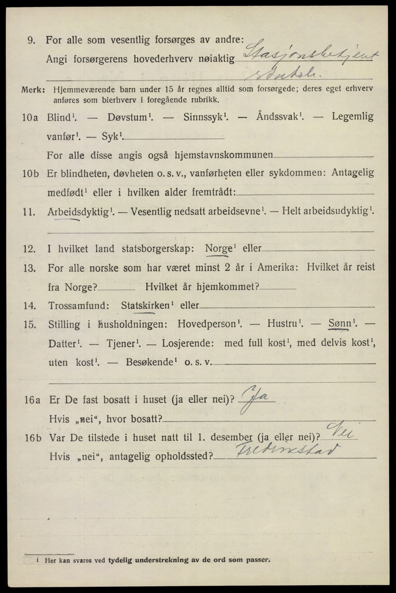 SAO, 1920 census for Spydeberg, 1920, p. 2588