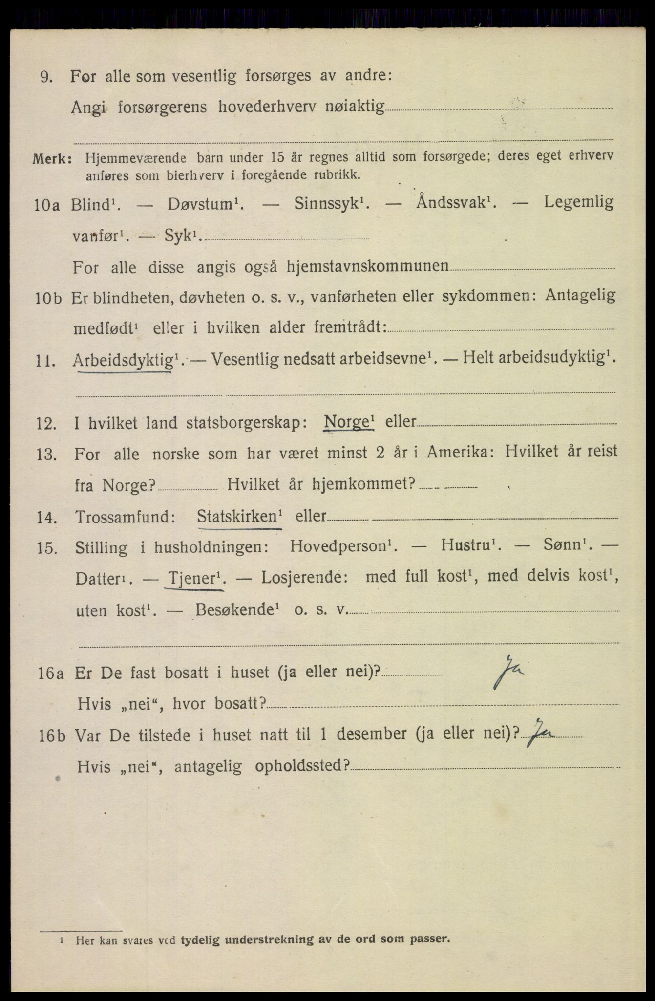 SAH, 1920 census for Elverum, 1920, p. 9711