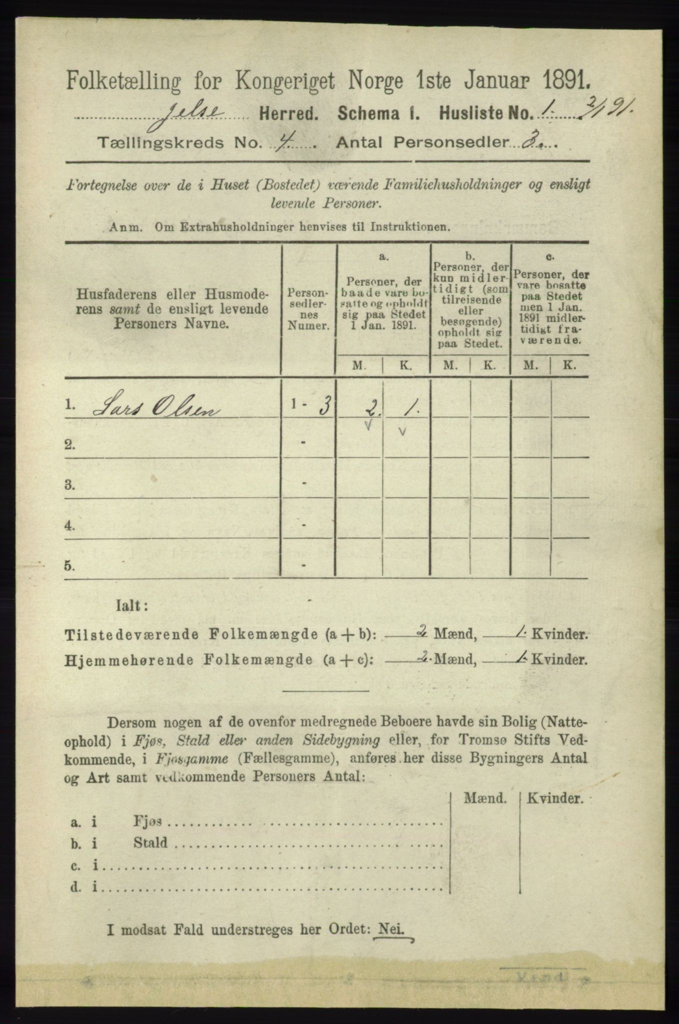 RA, 1891 census for 1138 Jelsa, 1891, p. 636
