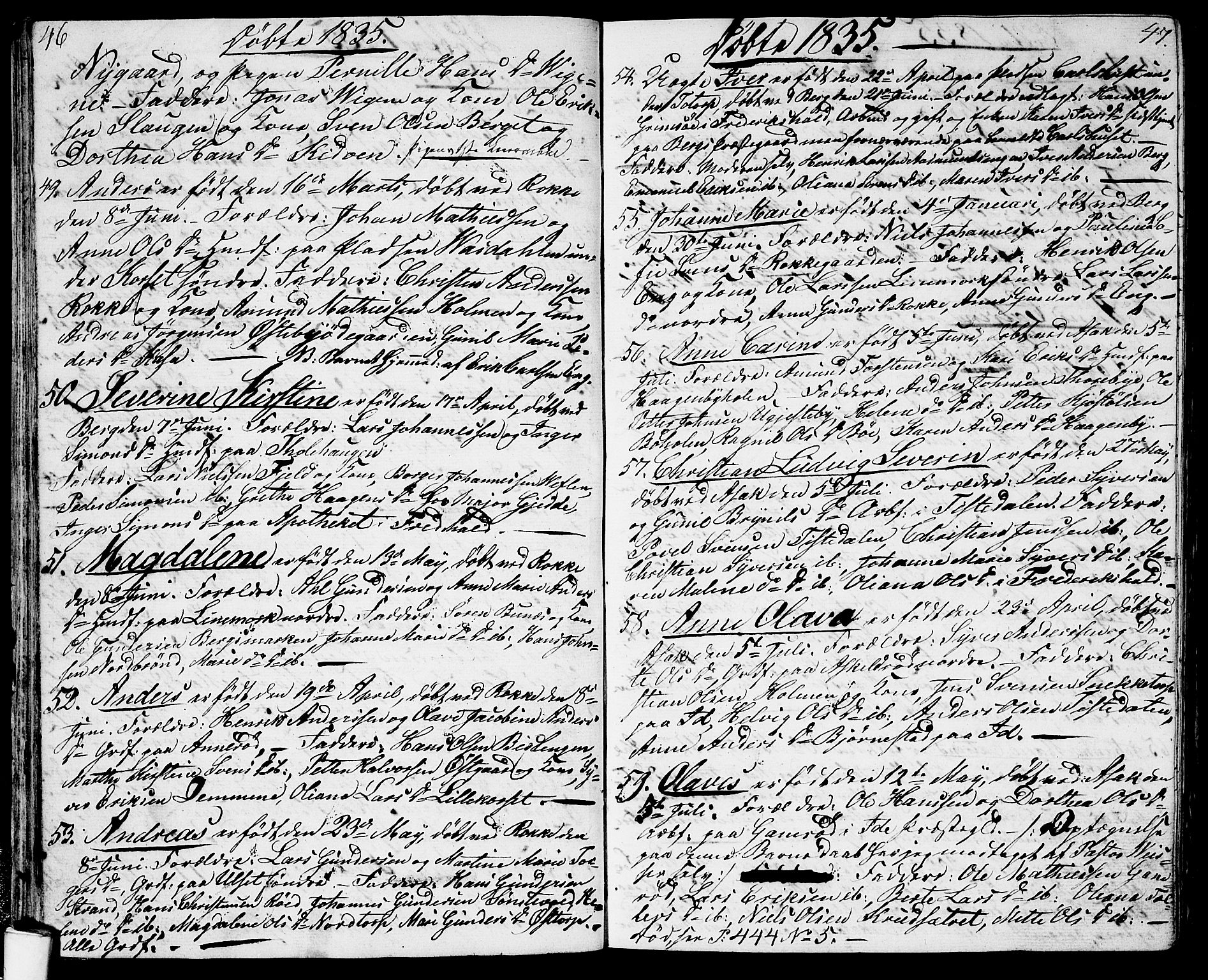 Berg prestekontor Kirkebøker, AV/SAO-A-10902/G/Ga/L0002: Parish register (copy) no. I 2, 1832-1844, p. 46-47